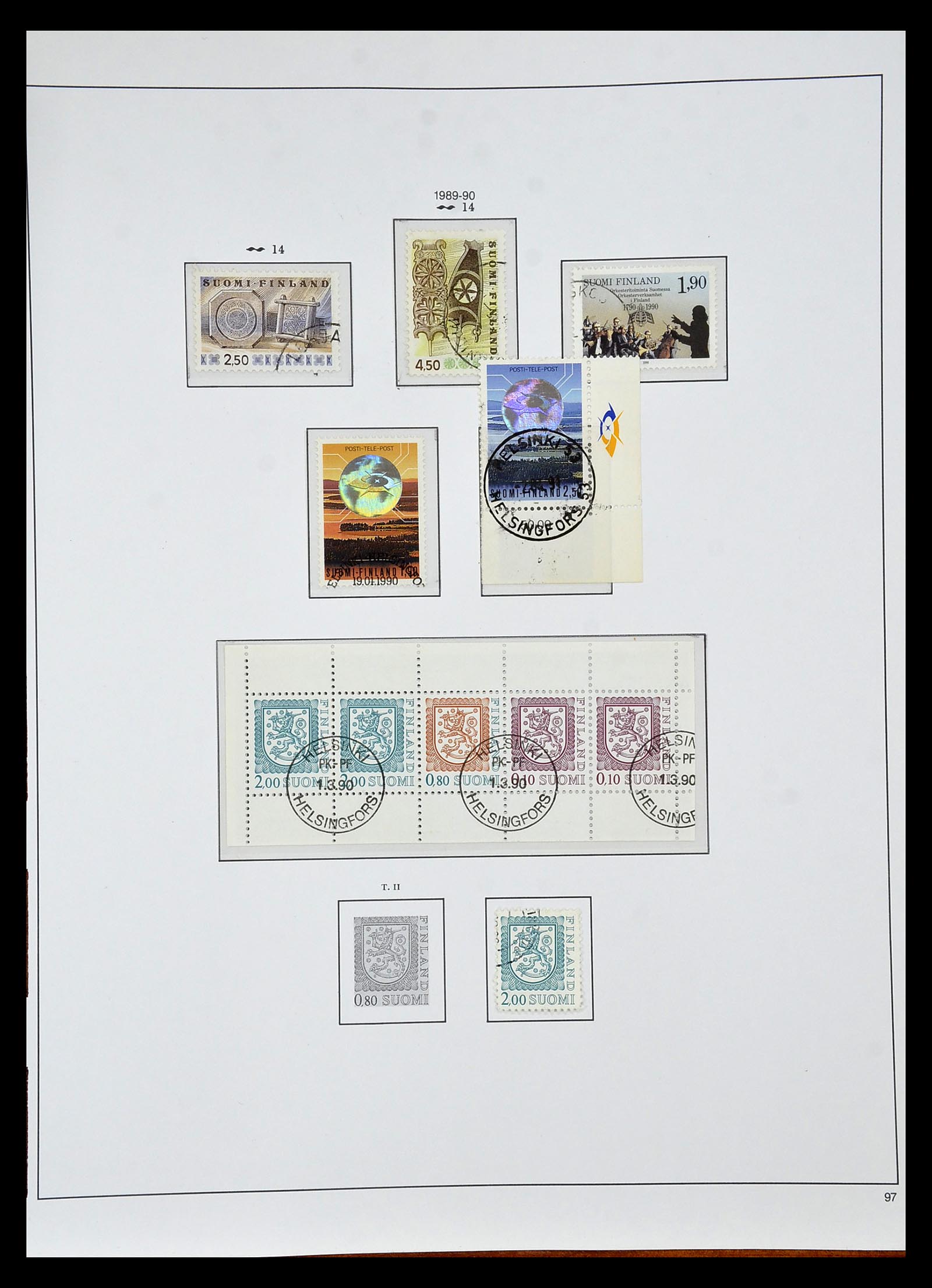 34955 098 - Postzegelverzameling 34955 Finland 1856-1990.