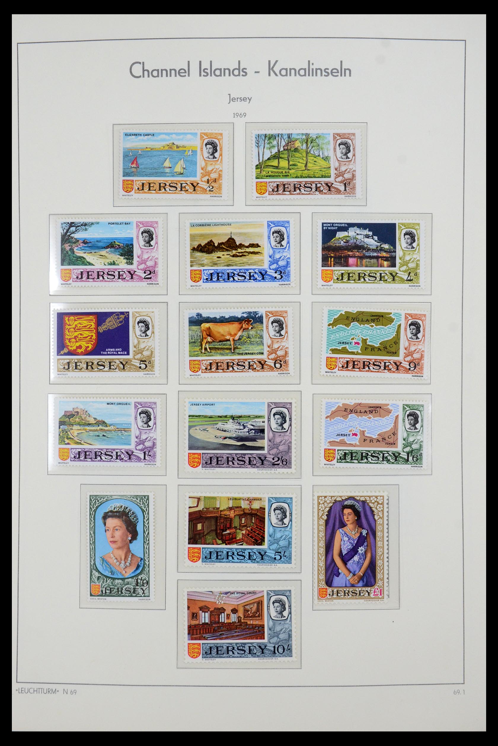 34958 001 - Postzegelverzameling 34958 Kanaaleilanden 1969-2007.