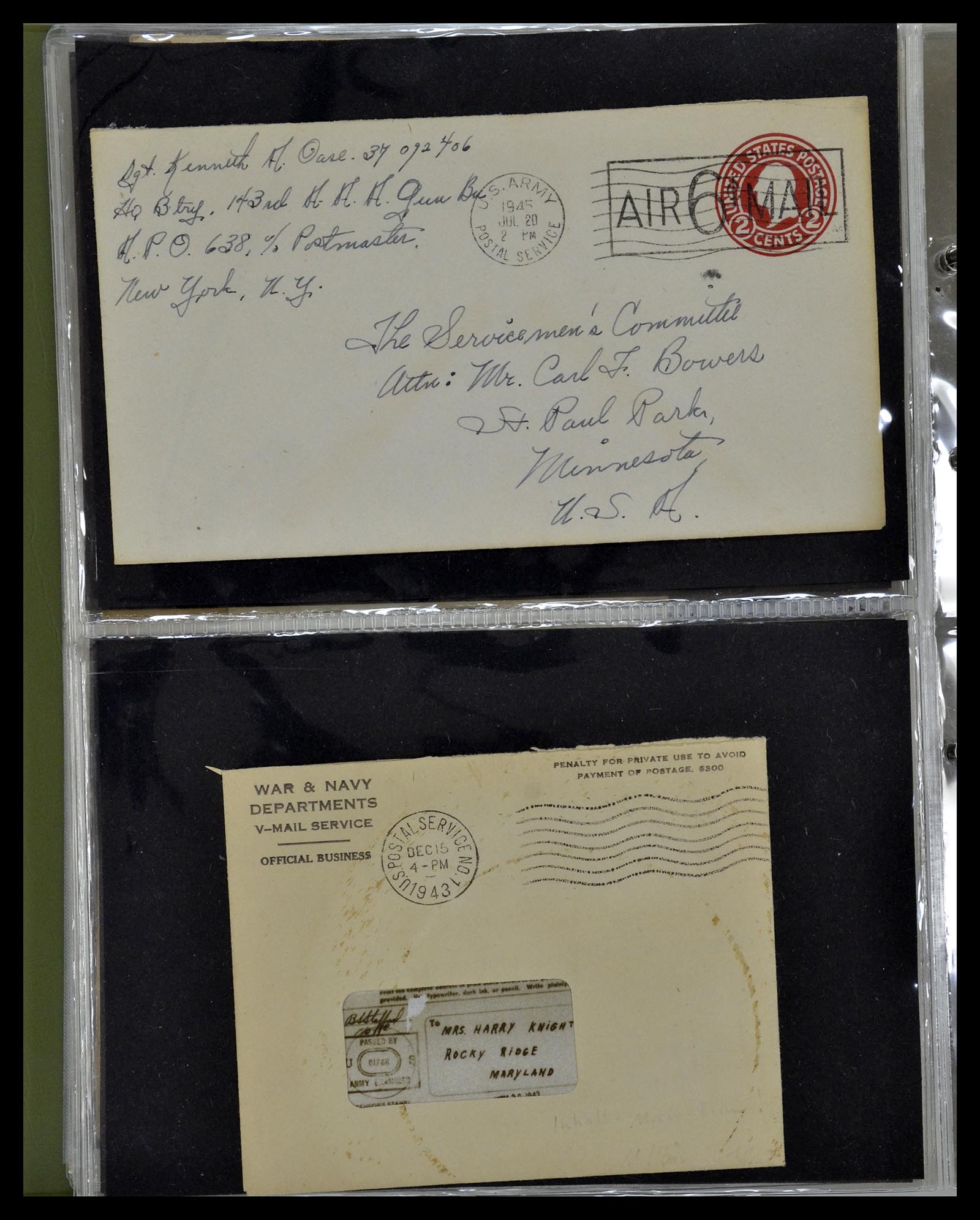 34960 001 - Postzegelverzameling 34960 USA veldpost brieven 1941-1973.