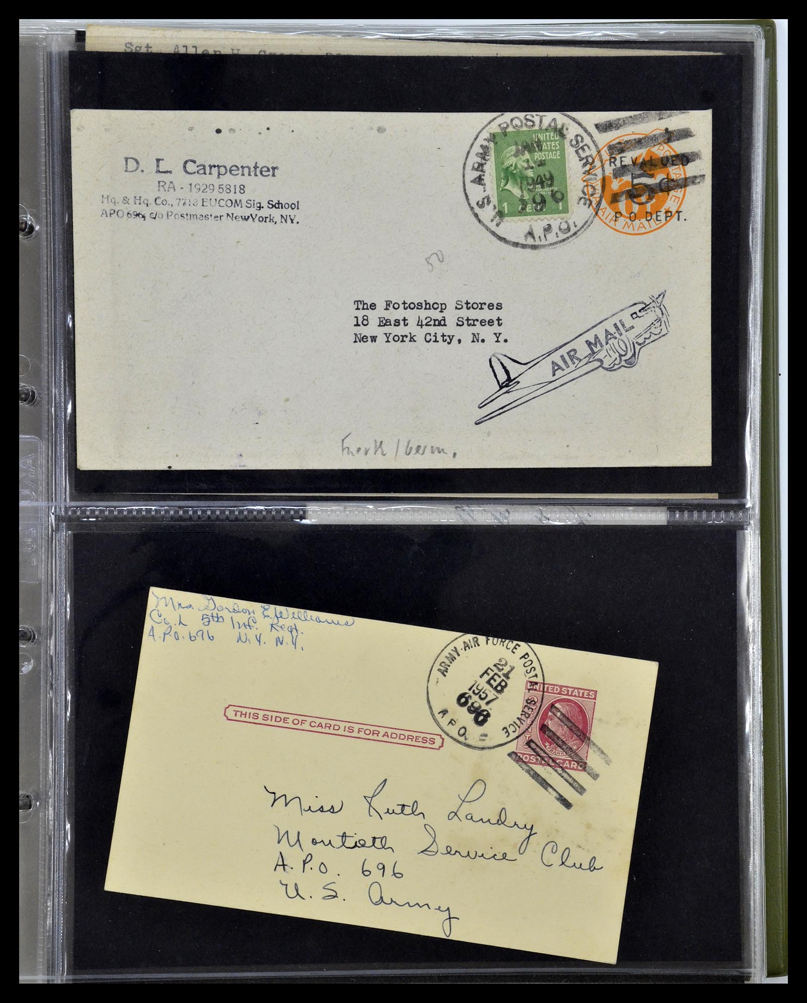 34960 002 - Postzegelverzameling 34960 USA veldpost brieven 1941-1973.