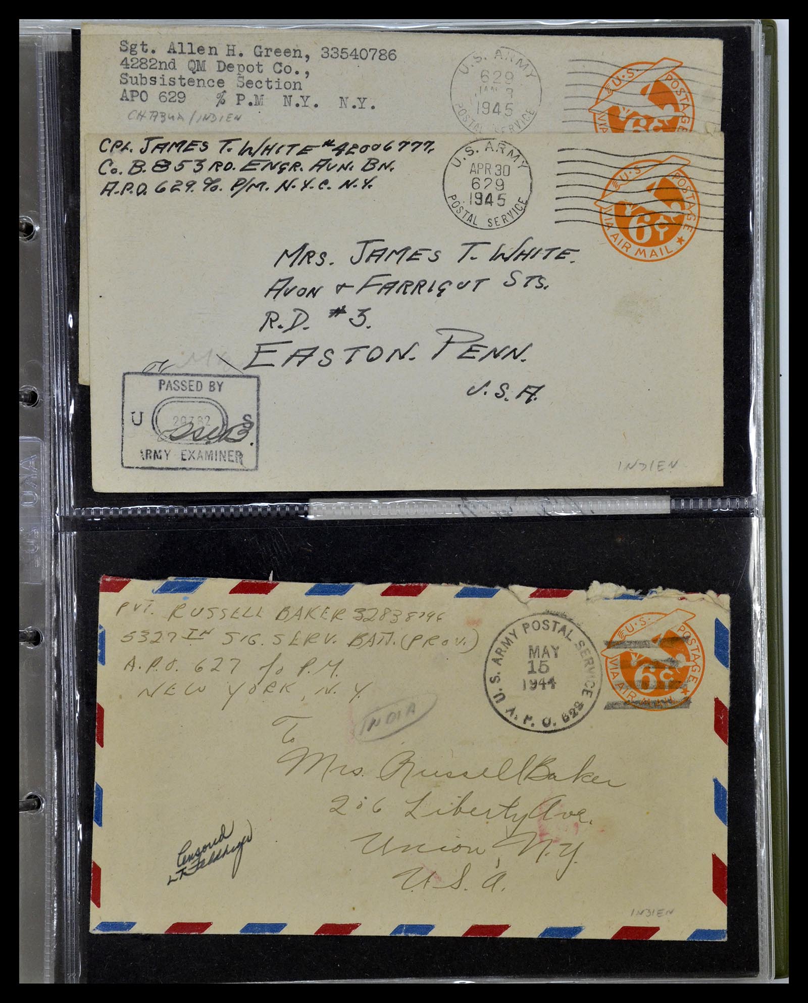 34960 003 - Postzegelverzameling 34960 USA veldpost brieven 1941-1973.
