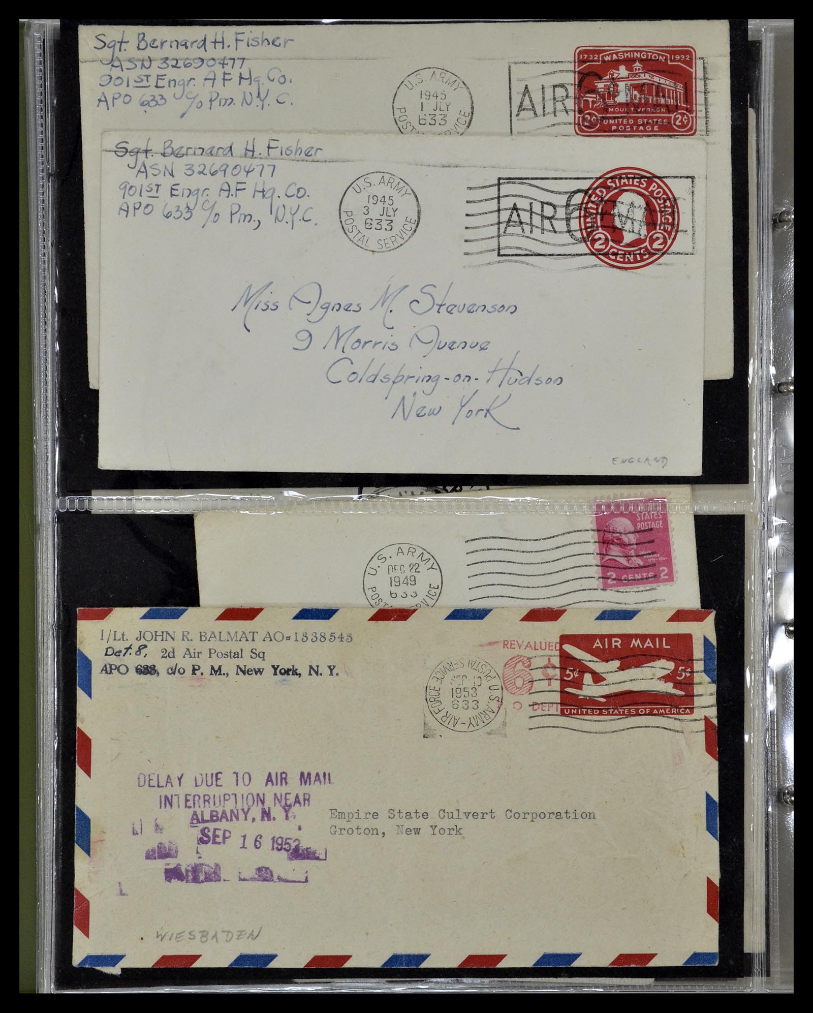 34960 009 - Postzegelverzameling 34960 USA veldpost brieven 1941-1973.