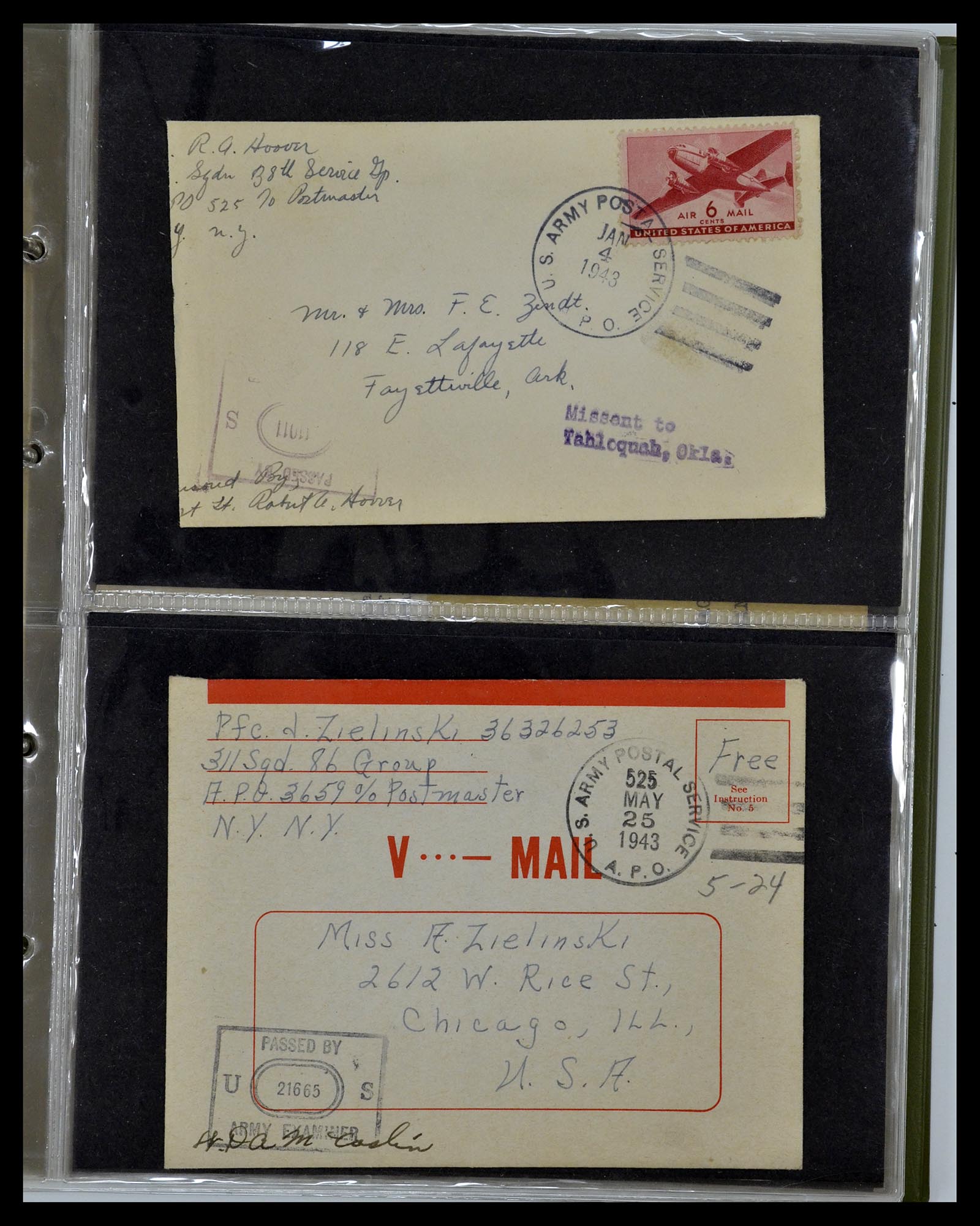 34960 011 - Postzegelverzameling 34960 USA veldpost brieven 1941-1973.