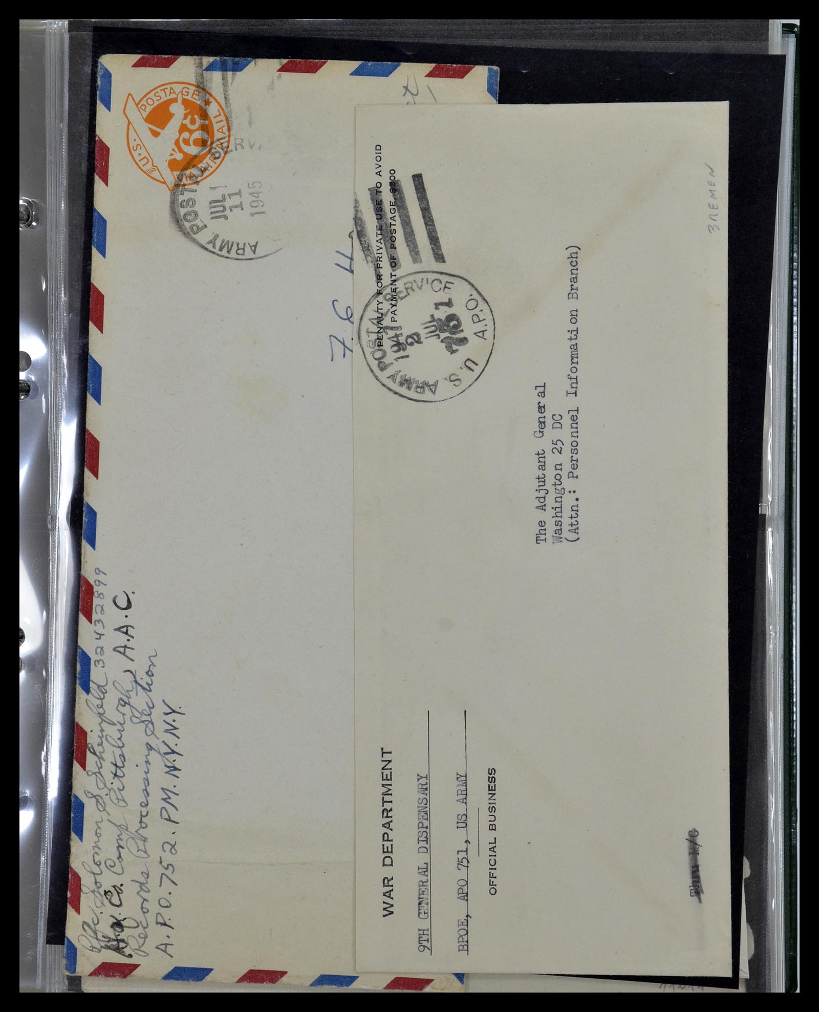 34960 041 - Stamp Collection 34960 USA fieldpost covers 1941-1973.