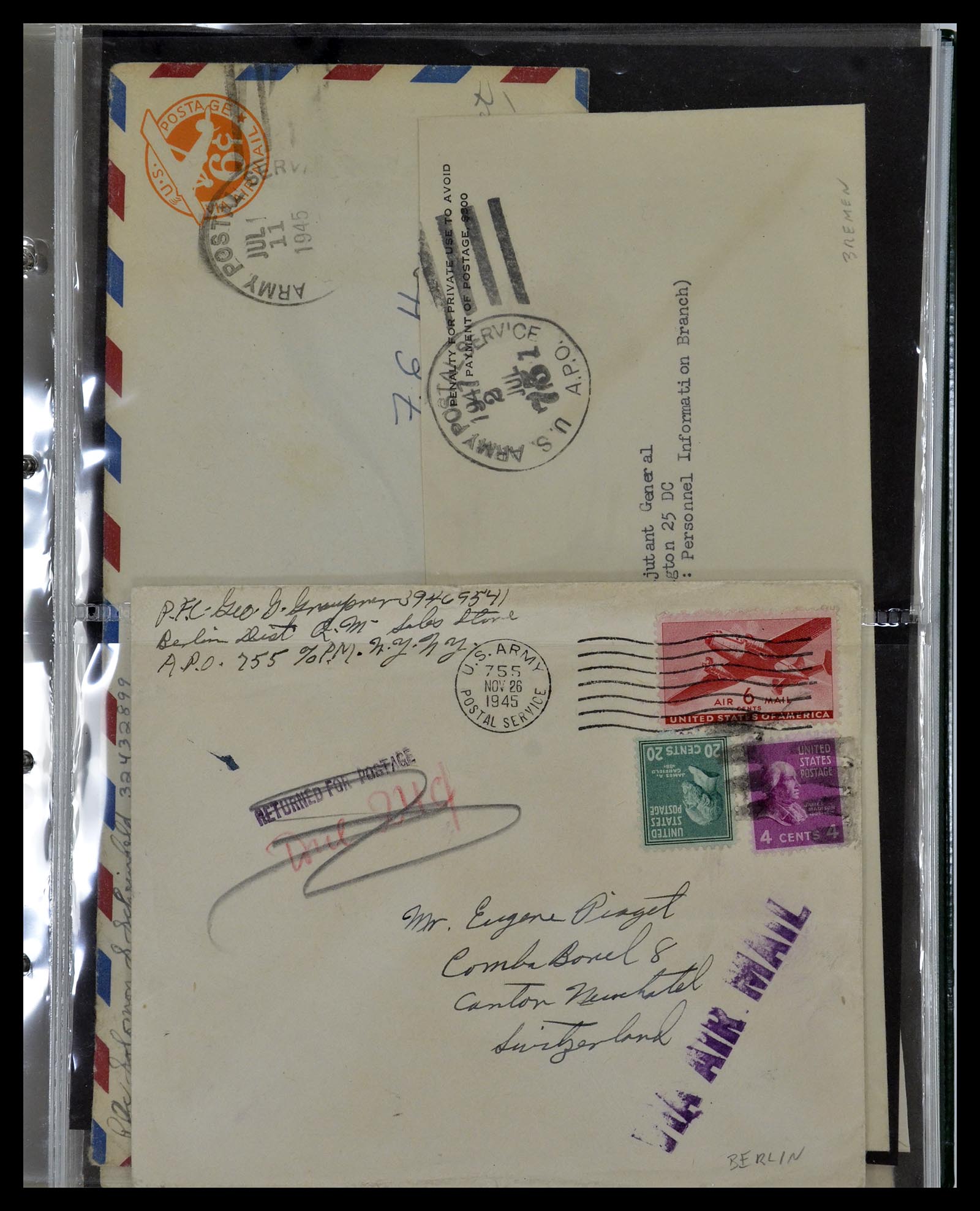34960 042 - Stamp Collection 34960 USA fieldpost covers 1941-1973.