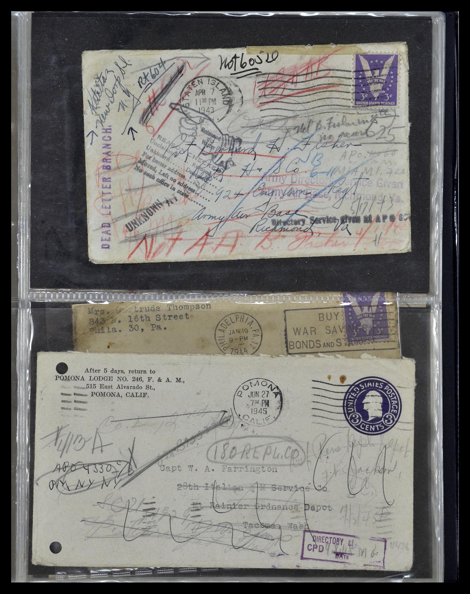 34960 267 - Stamp Collection 34960 USA fieldpost covers 1941-1973.