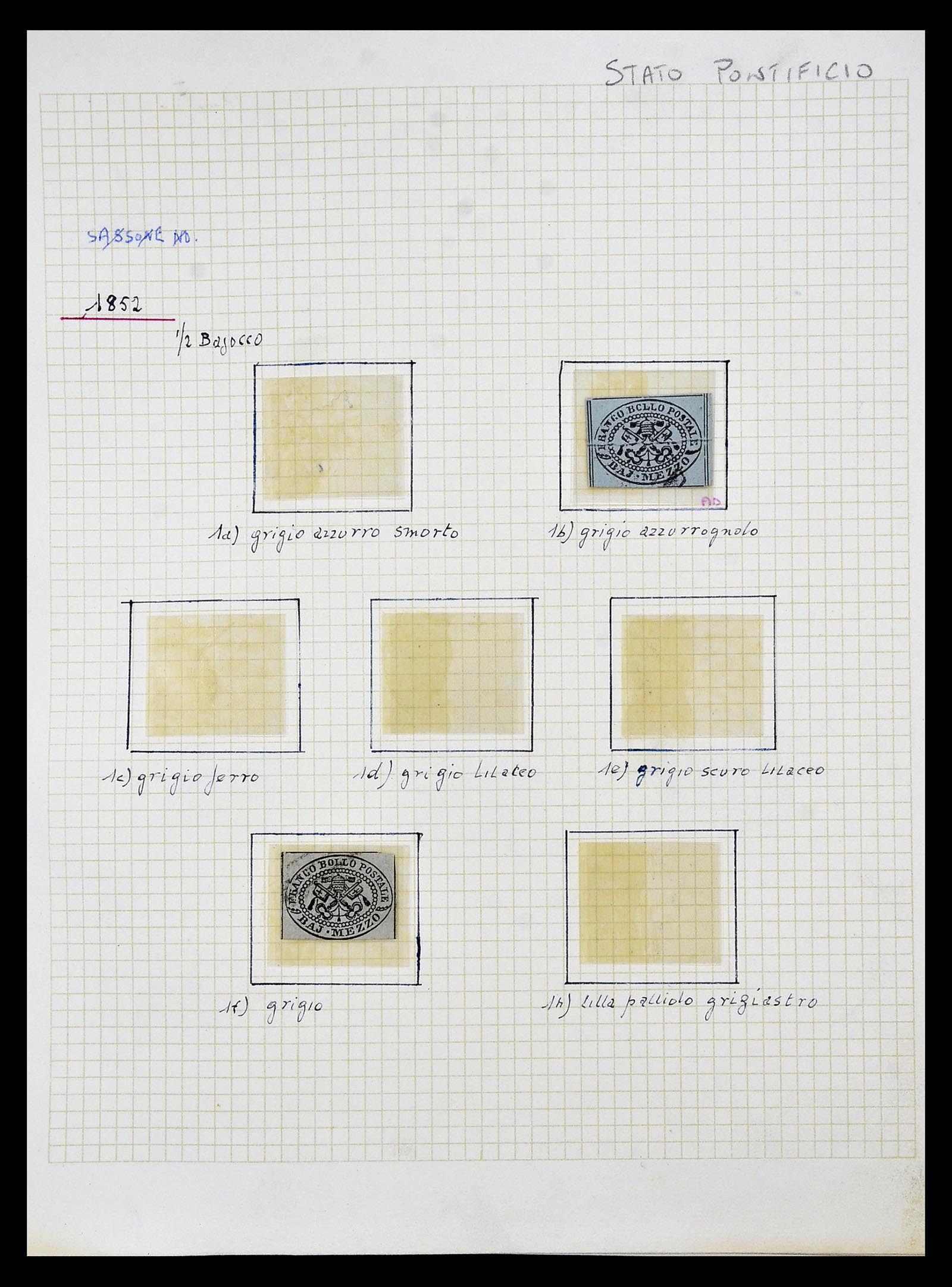 34965 001 - Stamp Collection 34965 Papal State 1852-1868.