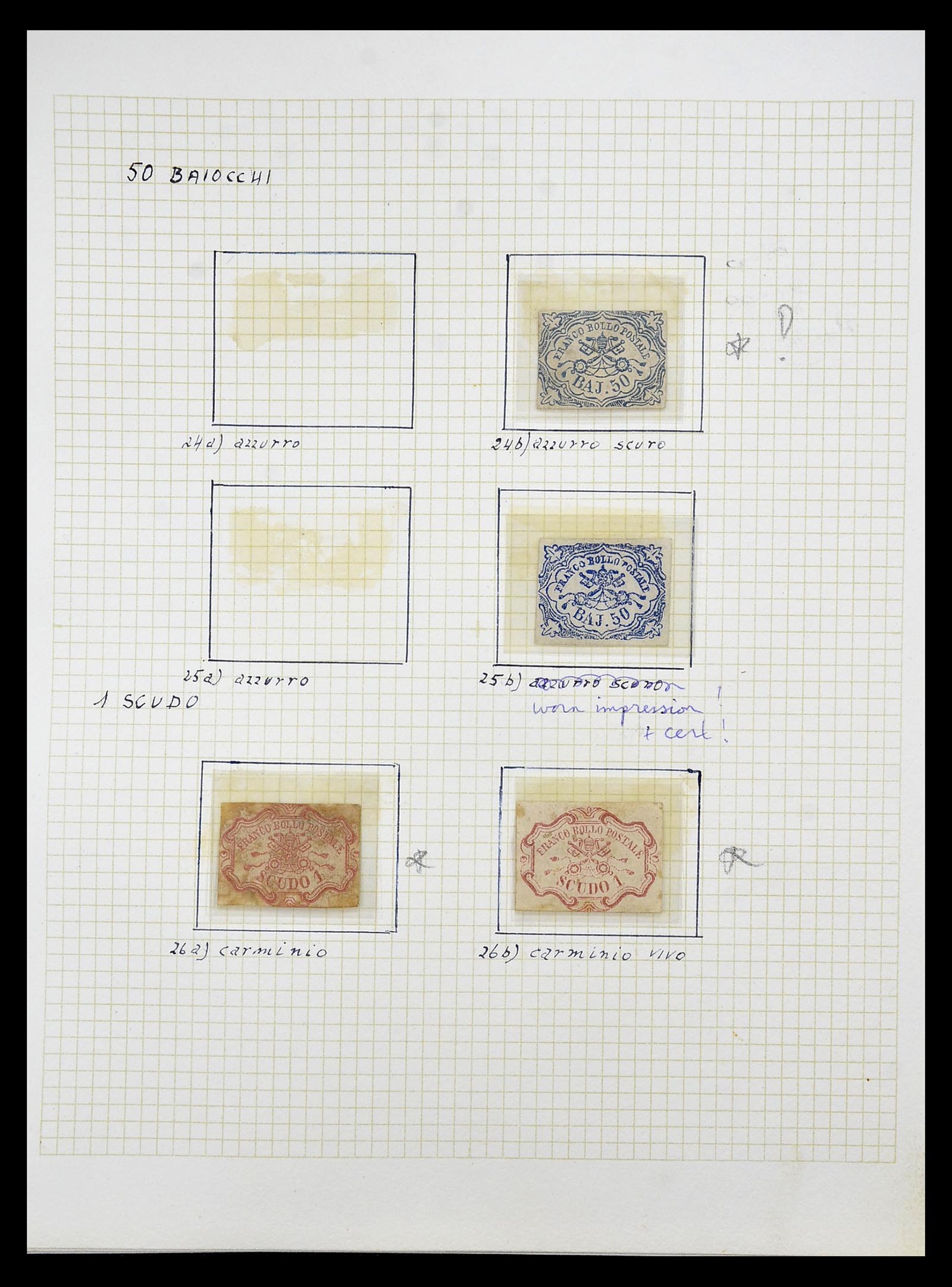 34965 011 - Postzegelverzameling 34965 Kerkelijke Staat 1852-1868.