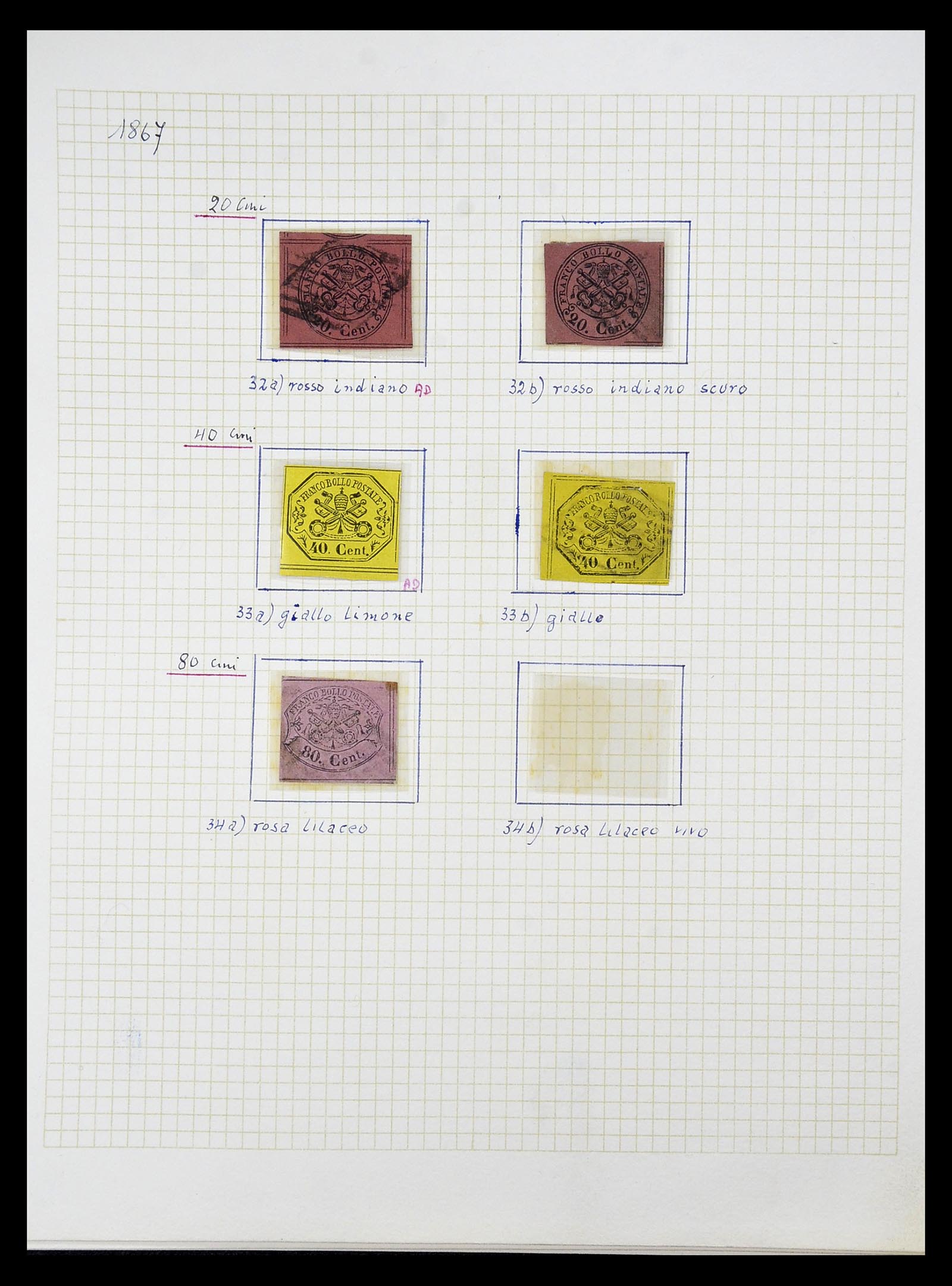 34965 013 - Postzegelverzameling 34965 Kerkelijke Staat 1852-1868.