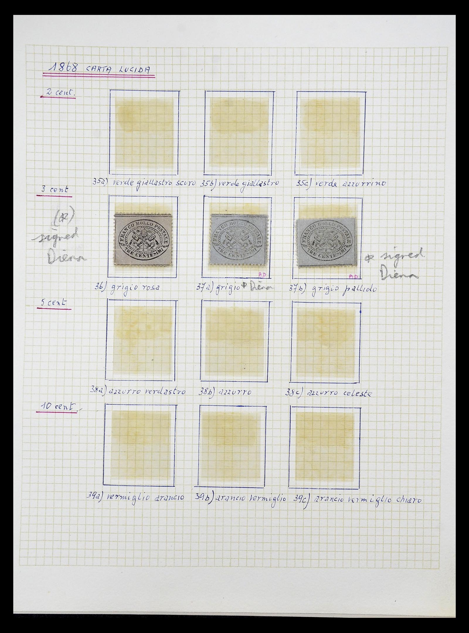 34965 014 - Postzegelverzameling 34965 Kerkelijke Staat 1852-1868.