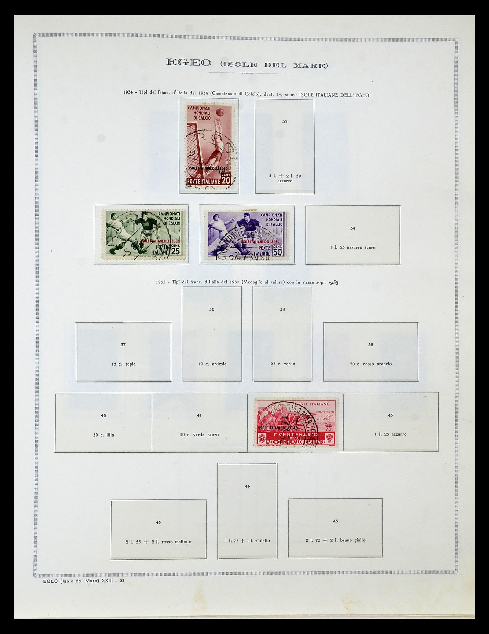 34970 021 - Postzegelverzameling 34970 Italiaanse koloniën 1903-1939.