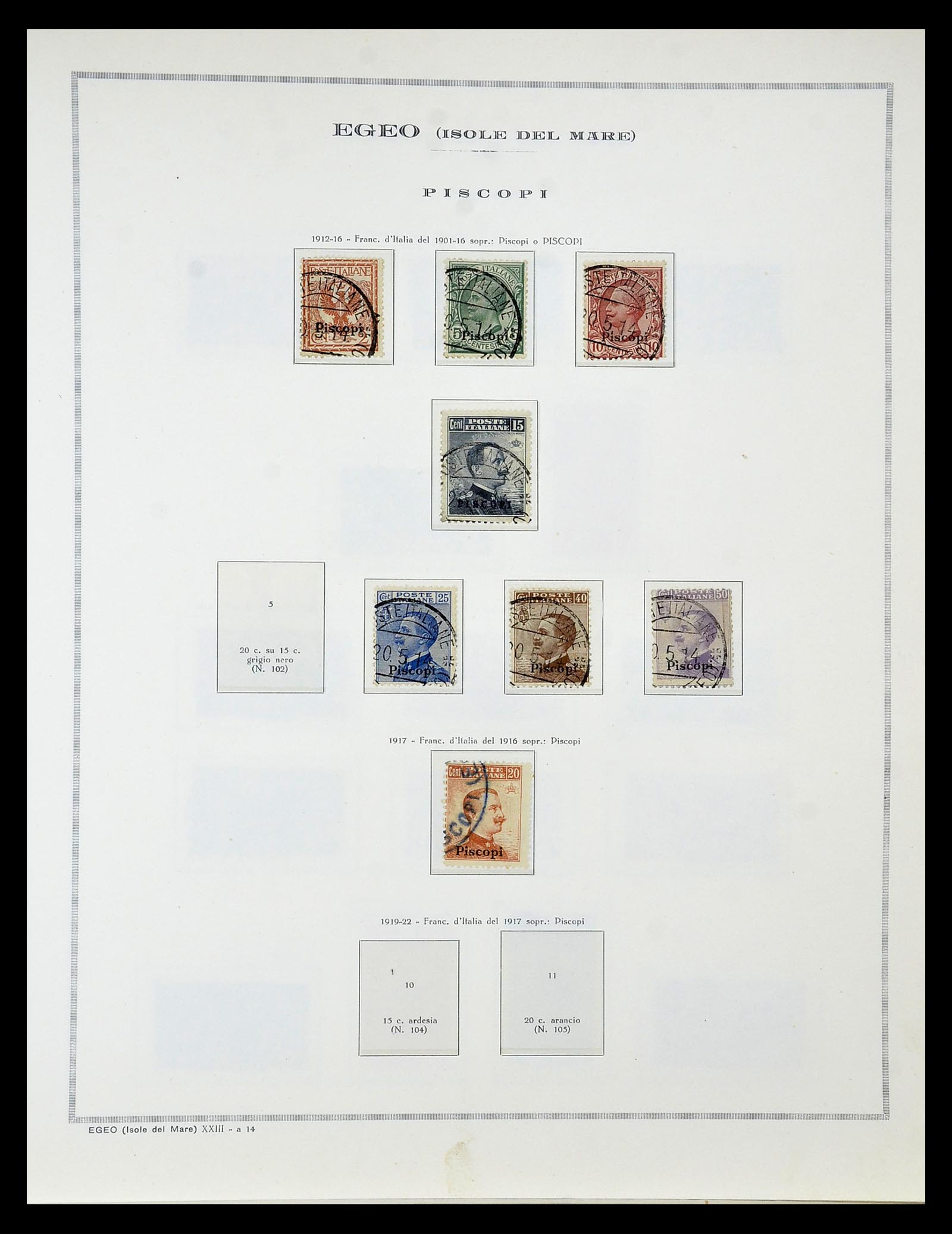 34970 046 - Postzegelverzameling 34970 Italiaanse koloniën 1903-1939.