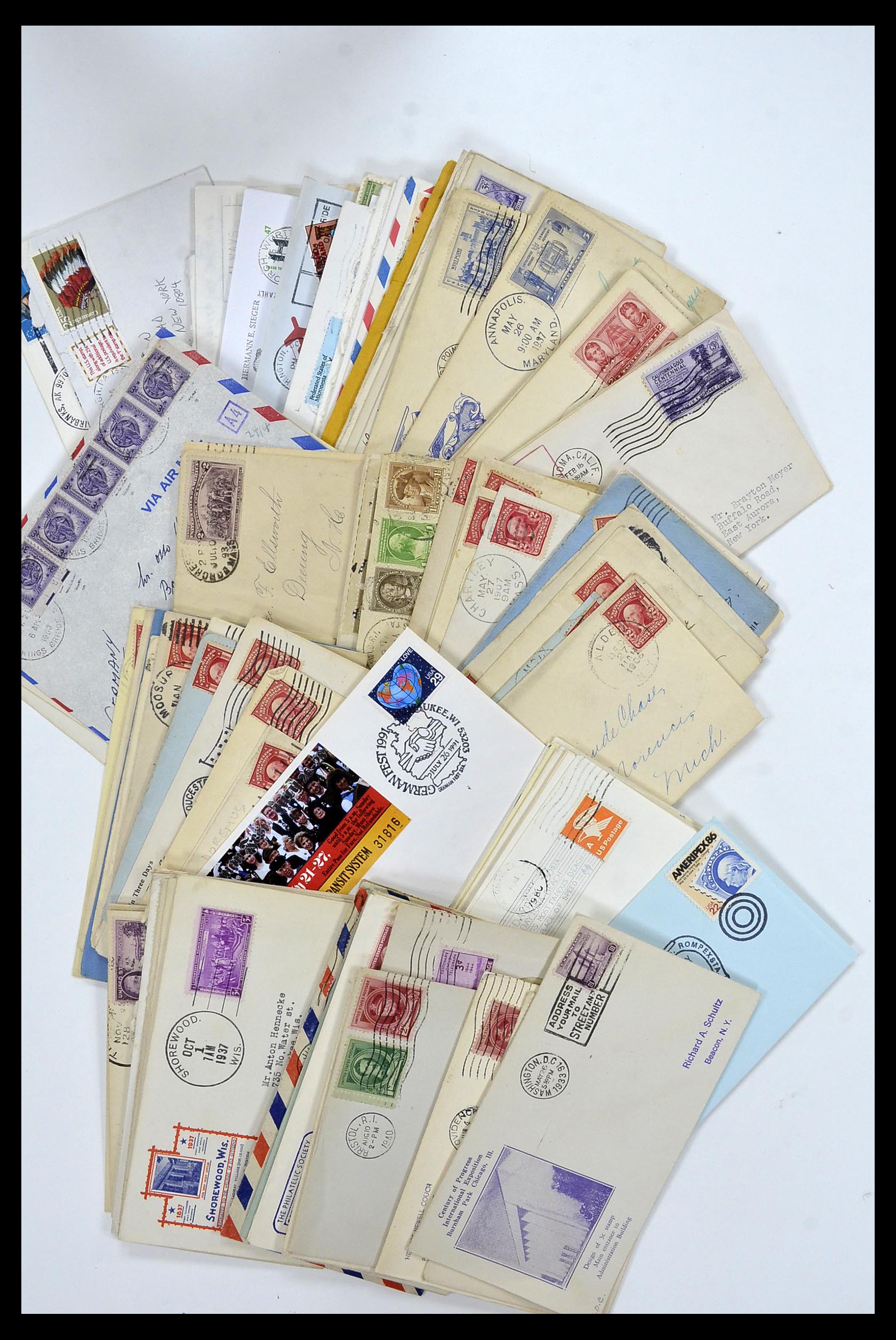 34972 001 - Postzegelverzameling 34972 USA brieven 1870-1990.