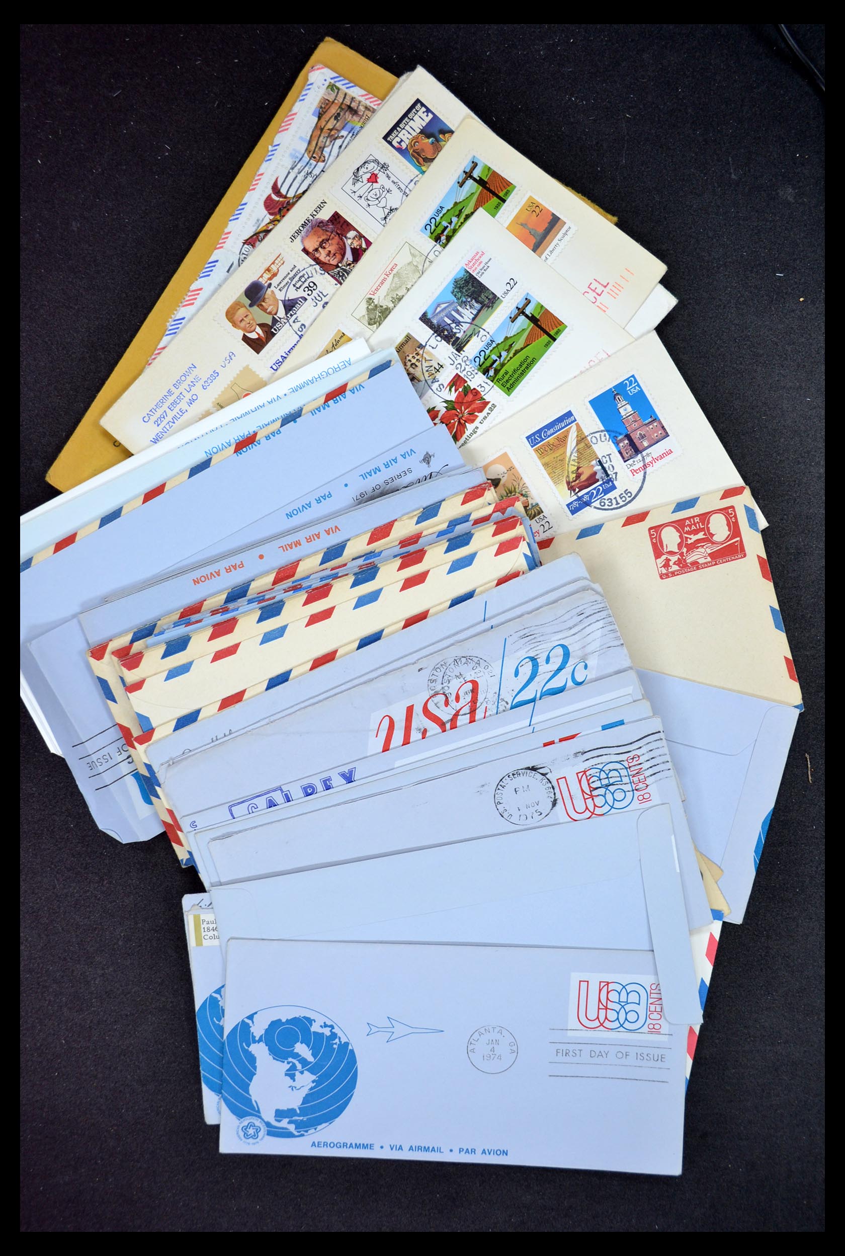 34972 062 - Postzegelverzameling 34972 USA brieven 1870-1990.