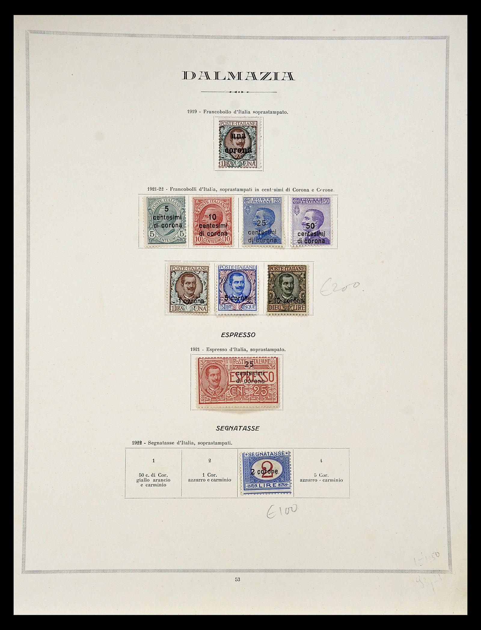 34984 001 - Postzegelverzameling 34984 Italiaanse gebieden 1918-1924.