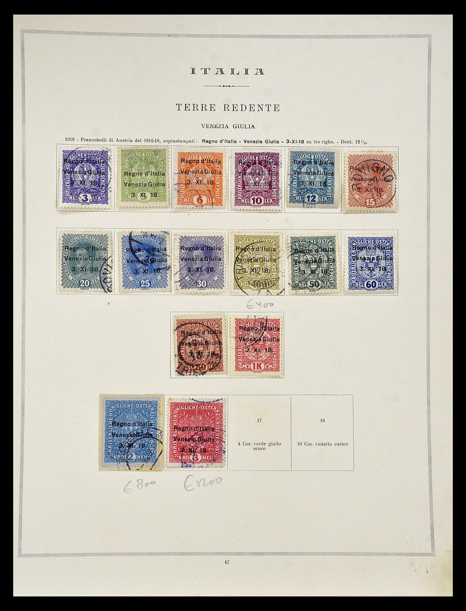 34984 002 - Postzegelverzameling 34984 Italiaanse gebieden 1918-1924.