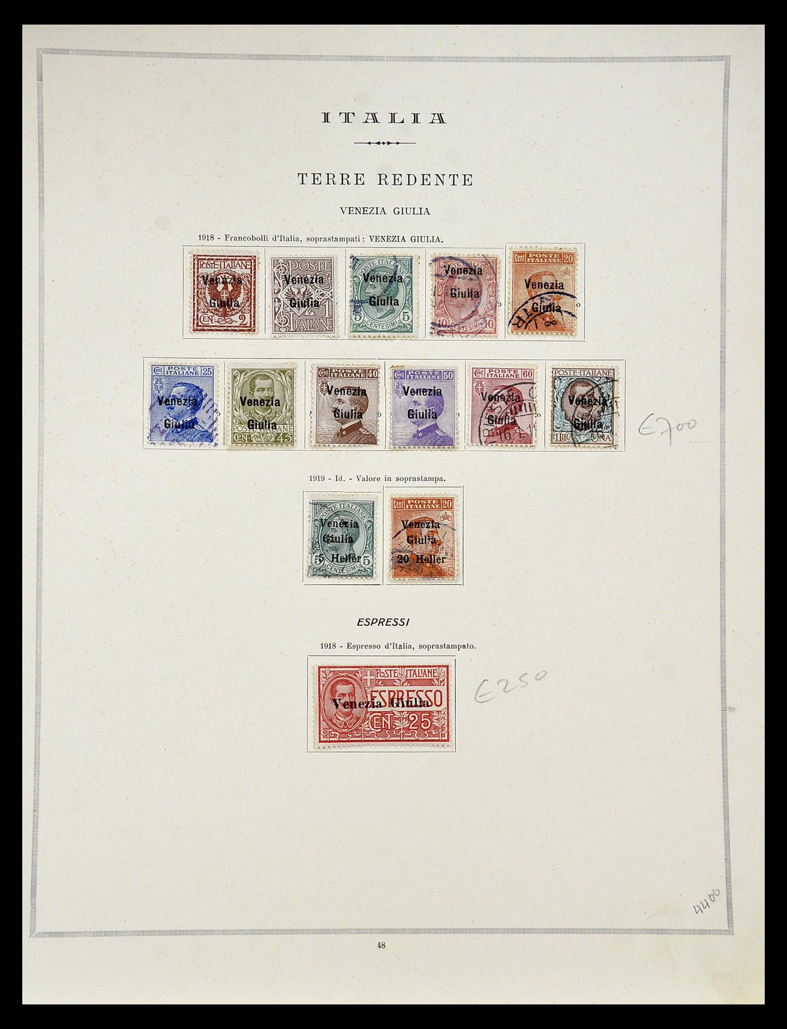 34984 005 - Postzegelverzameling 34984 Italiaanse gebieden 1918-1924.