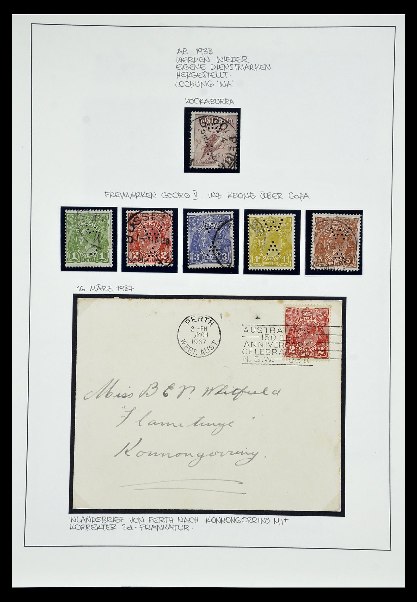 34992 002 - Postzegelverzameling 34992 West Australië dienstzegels 1903-1952.