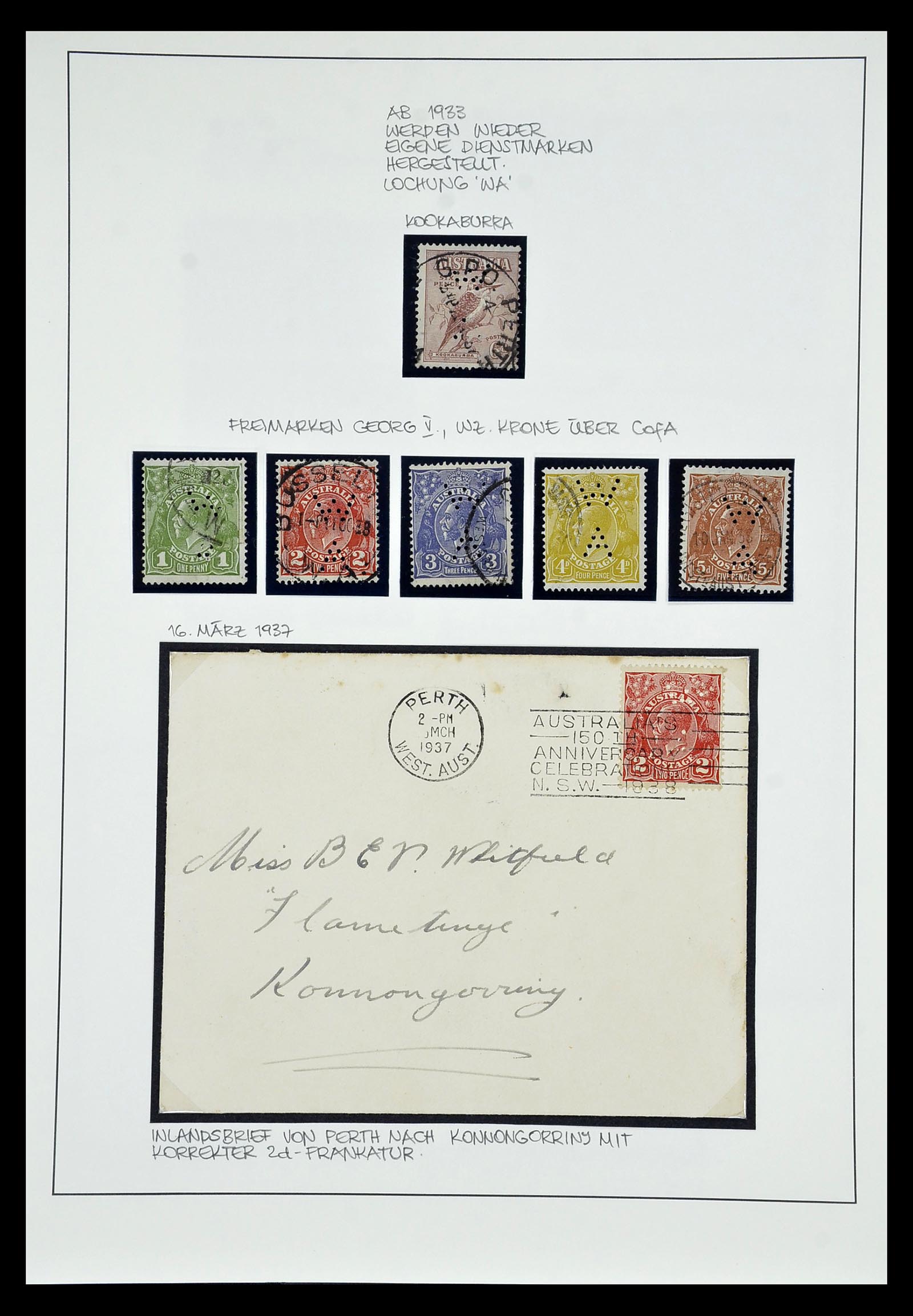 34992 002 - Postzegelverzameling 34992 West Australië dienstzegels 1903-1952. 34992 002 - Postzegelverzameling 34992 West Australië dienstzegels 1903-1952.