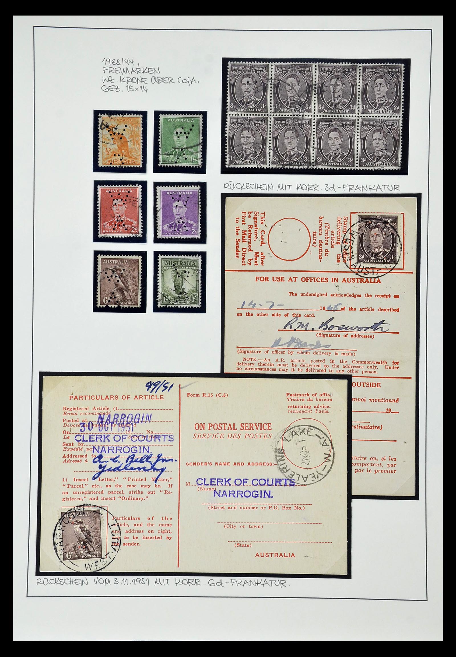 34992 003 - Postzegelverzameling 34992 West Australië dienstzegels 1903-1952.