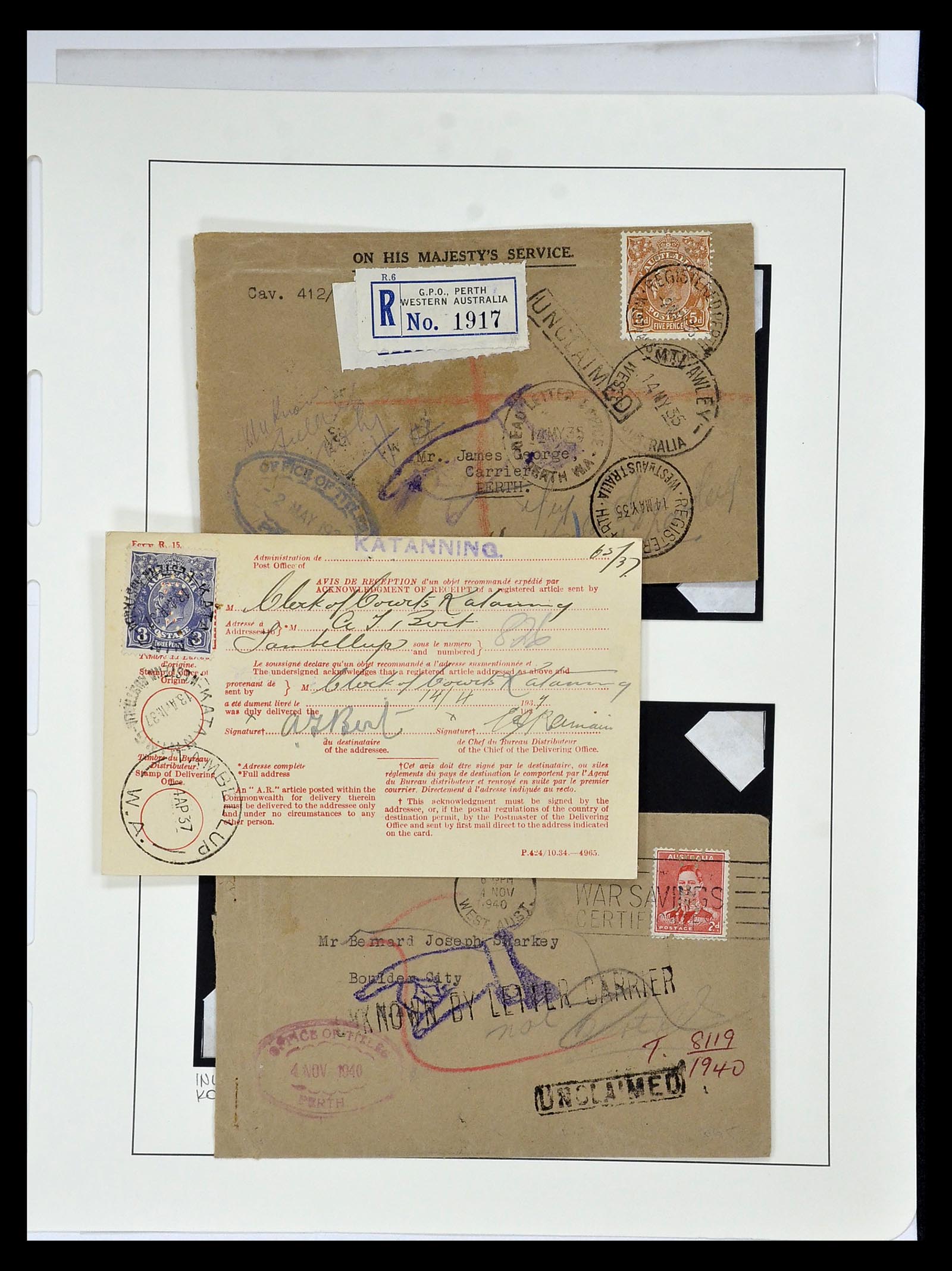 34992 007 - Postzegelverzameling 34992 West Australië dienstzegels 1903-1952. 34992 007 - Postzegelverzameling 34992 West Australië dienstzegels 1903-1952.