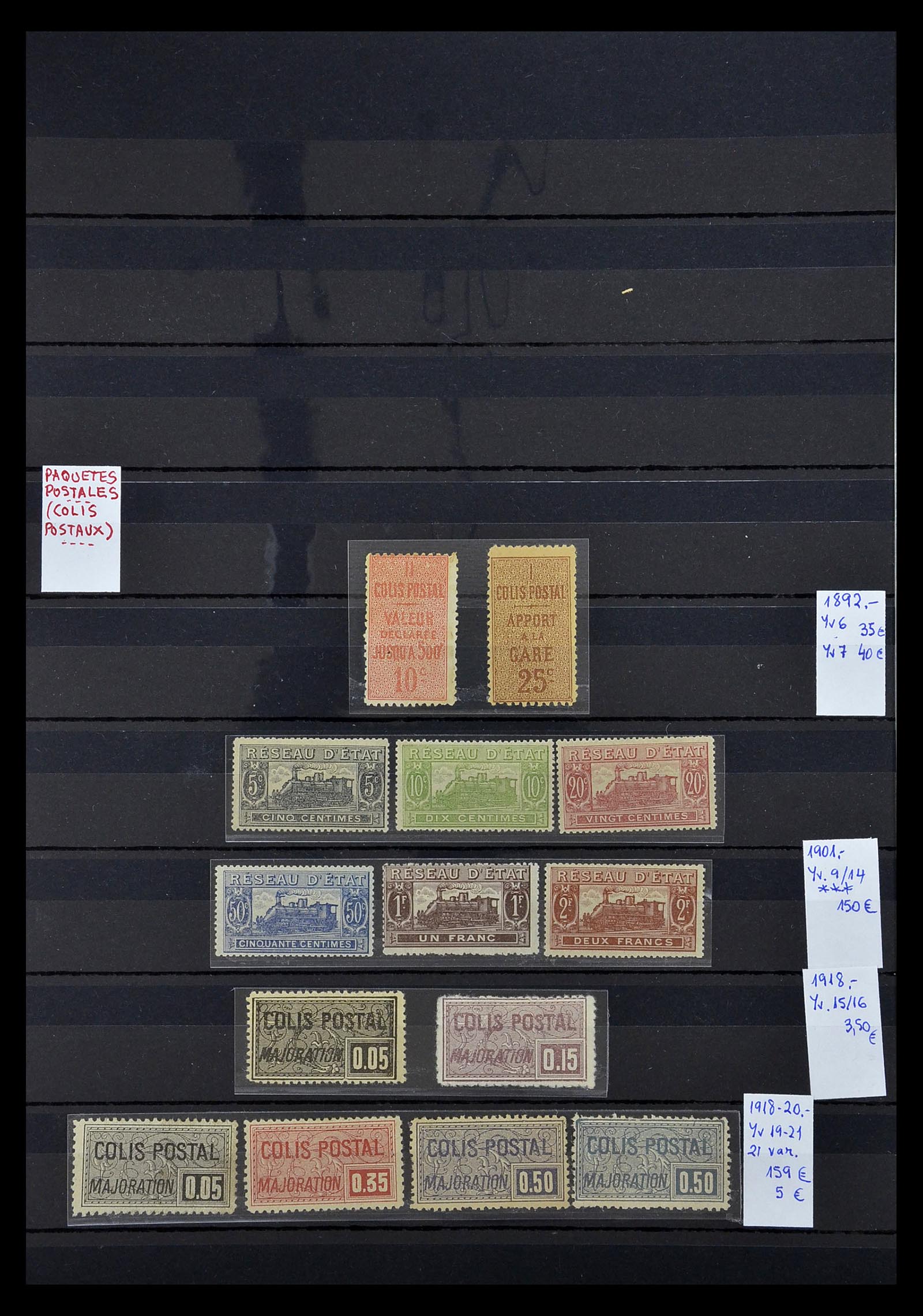 34994 001 - Postzegelverzameling 34994 Frankrijk pakketzegels 1892-1945.
