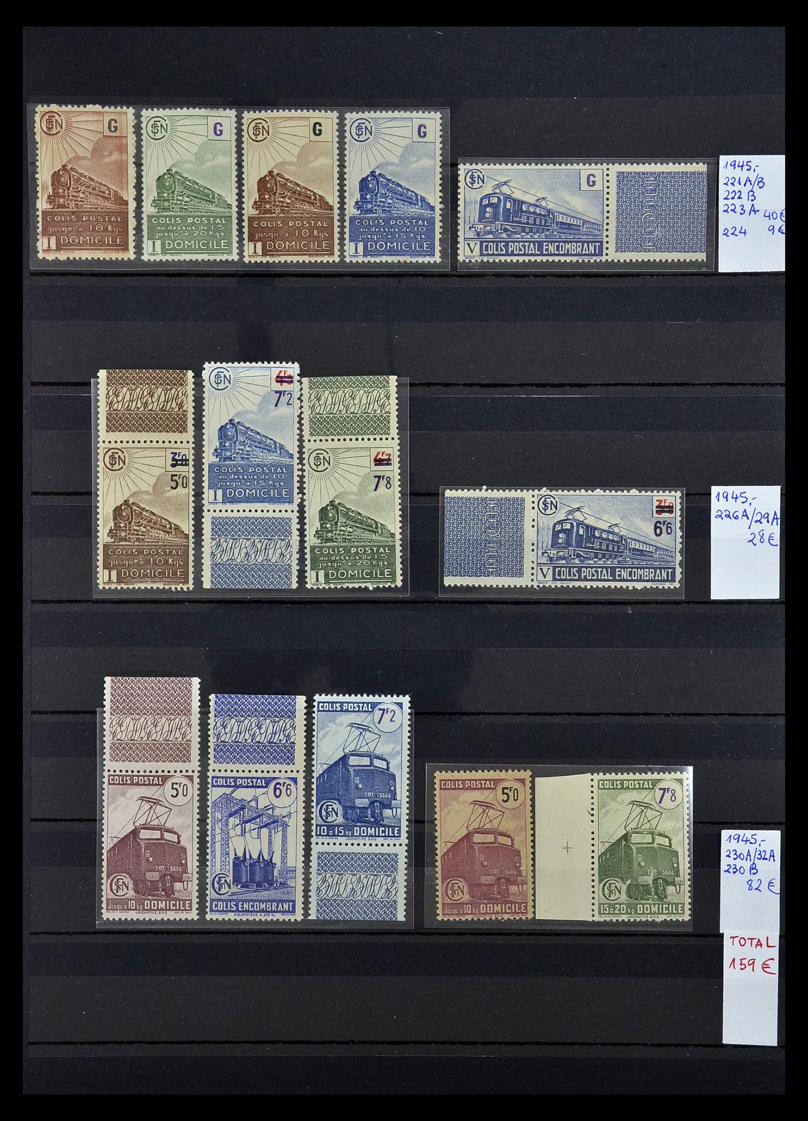 34994 005 - Postzegelverzameling 34994 Frankrijk pakketzegels 1892-1945.