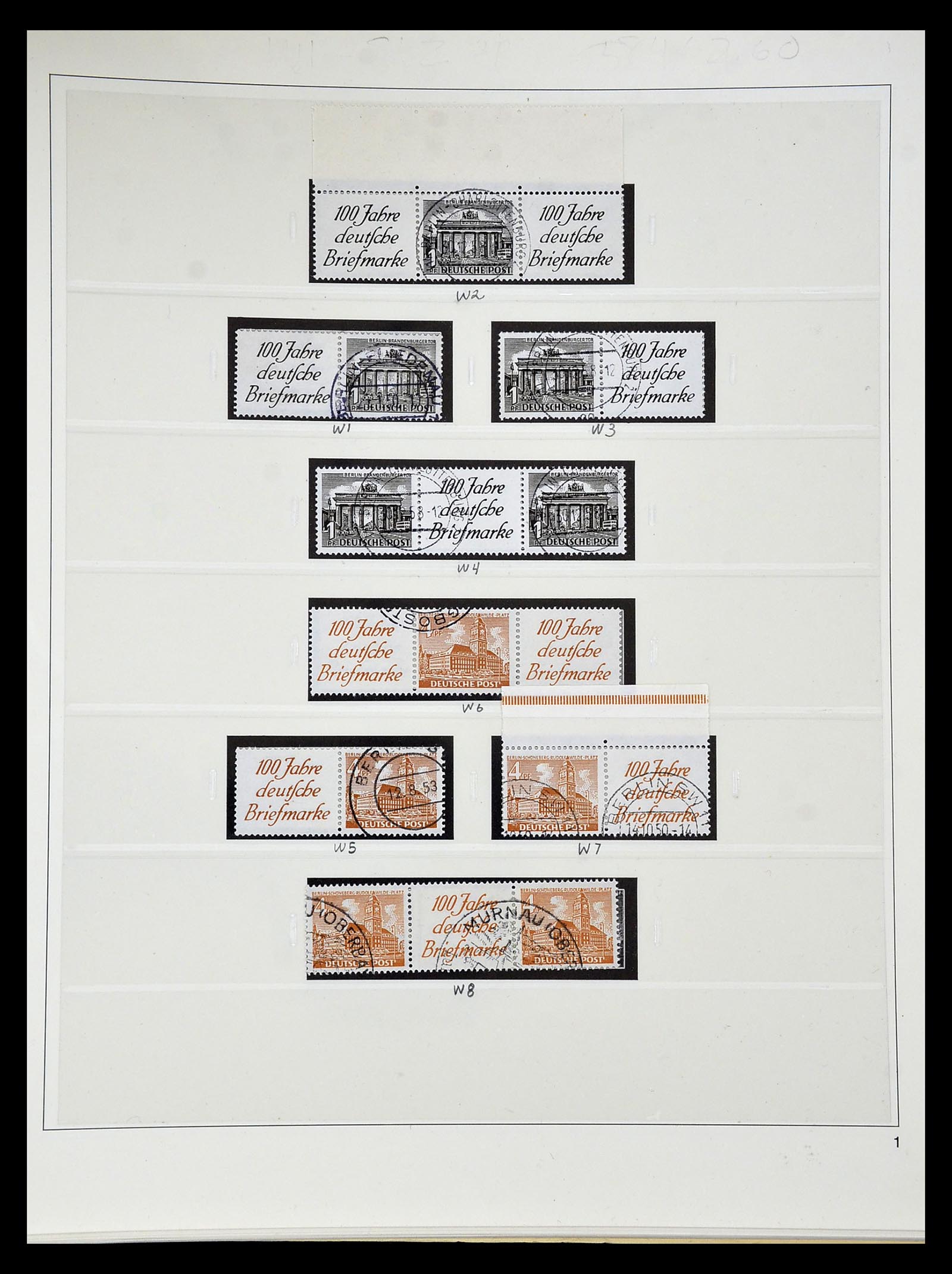 34995 001 - Postzegelverzameling 34995 Berlijn combinaties 1949-1952.