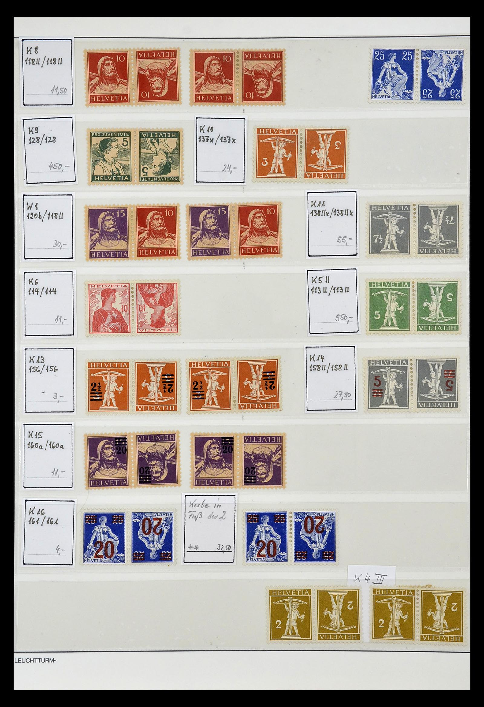 35002 004 - Stamp Collection 35002 Switzerland combinations 1910-1980.