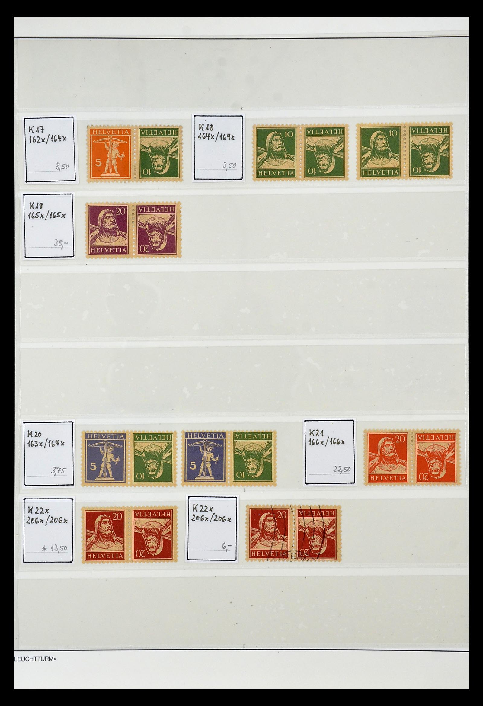 35002 005 - Stamp Collection 35002 Switzerland combinations 1910-1980.