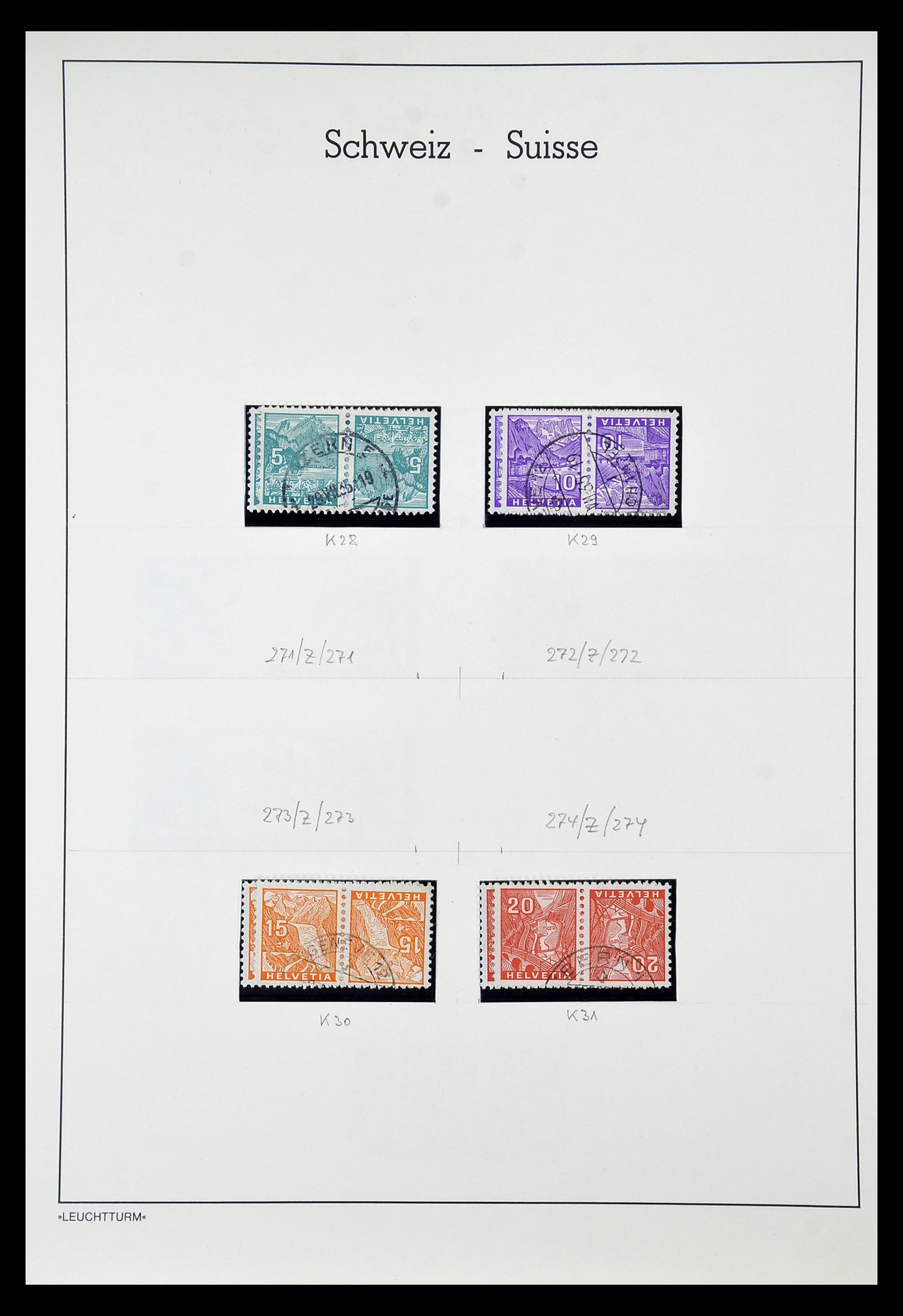 35002 009 - Stamp Collection 35002 Switzerland combinations 1910-1980.