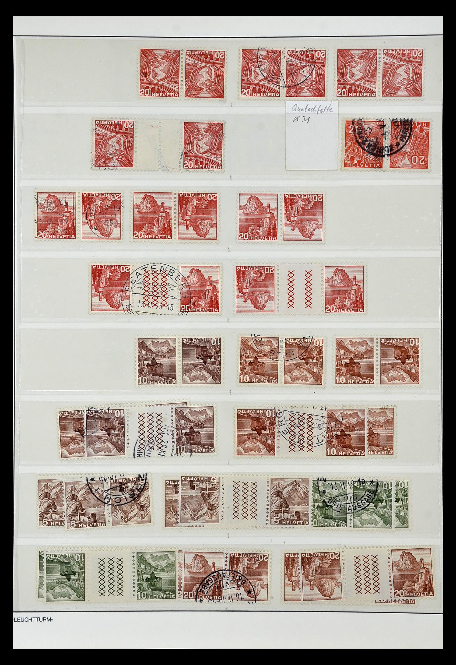 35002 011 - Stamp Collection 35002 Switzerland combinations 1910-1980.