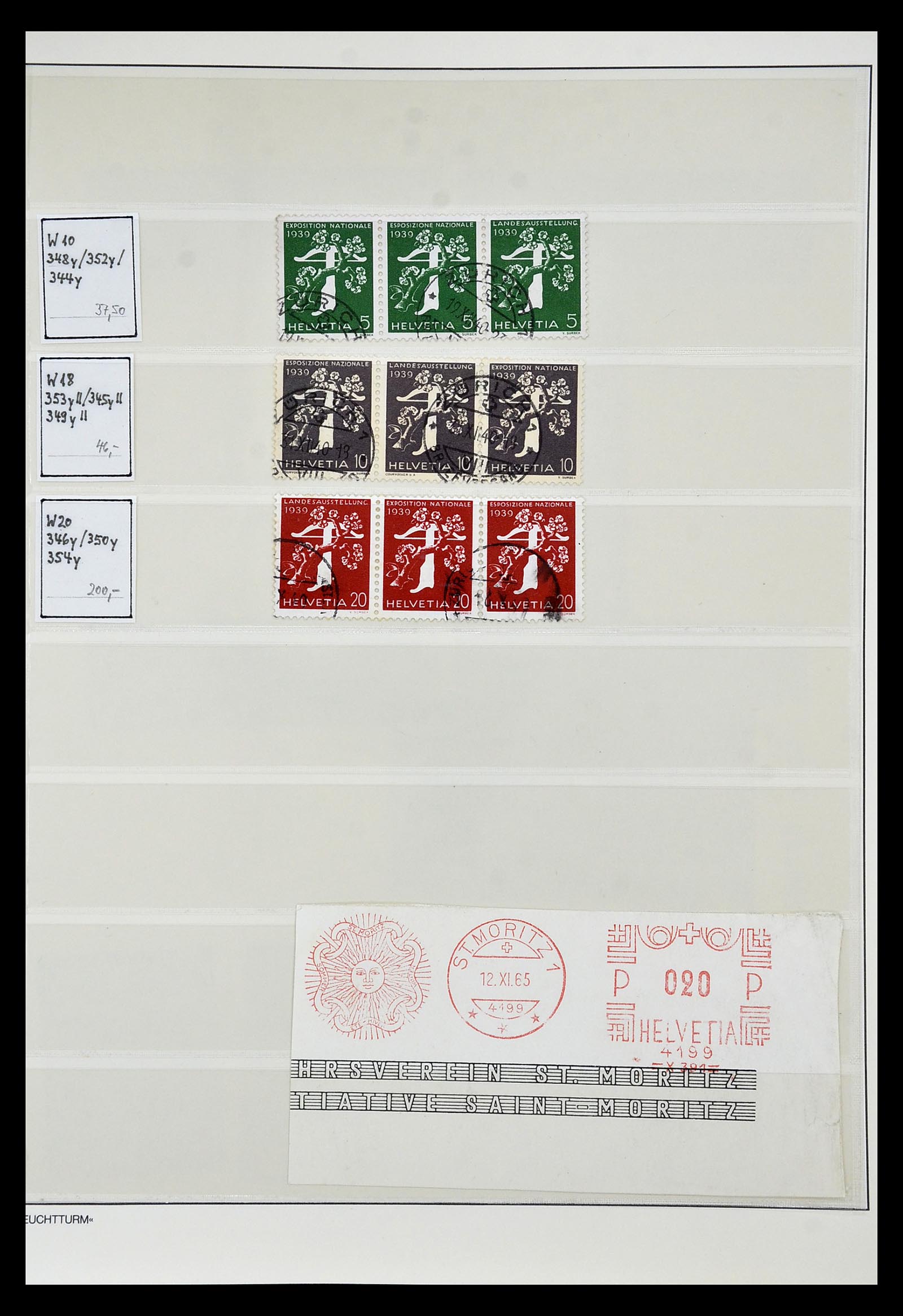 35002 013 - Stamp Collection 35002 Switzerland combinations 1910-1980.