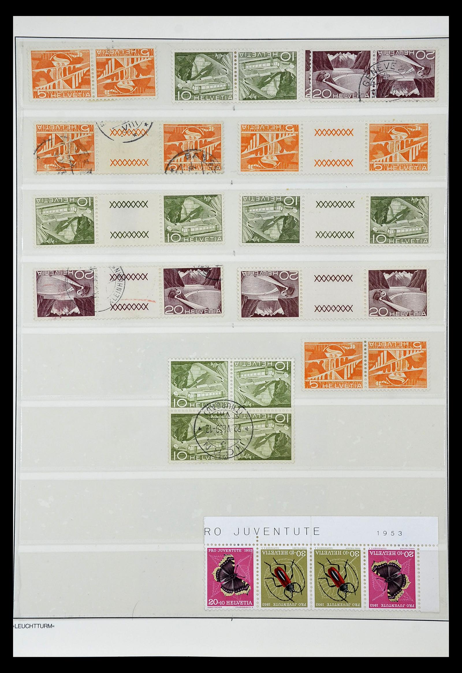 35002 017 - Stamp Collection 35002 Switzerland combinations 1910-1980.