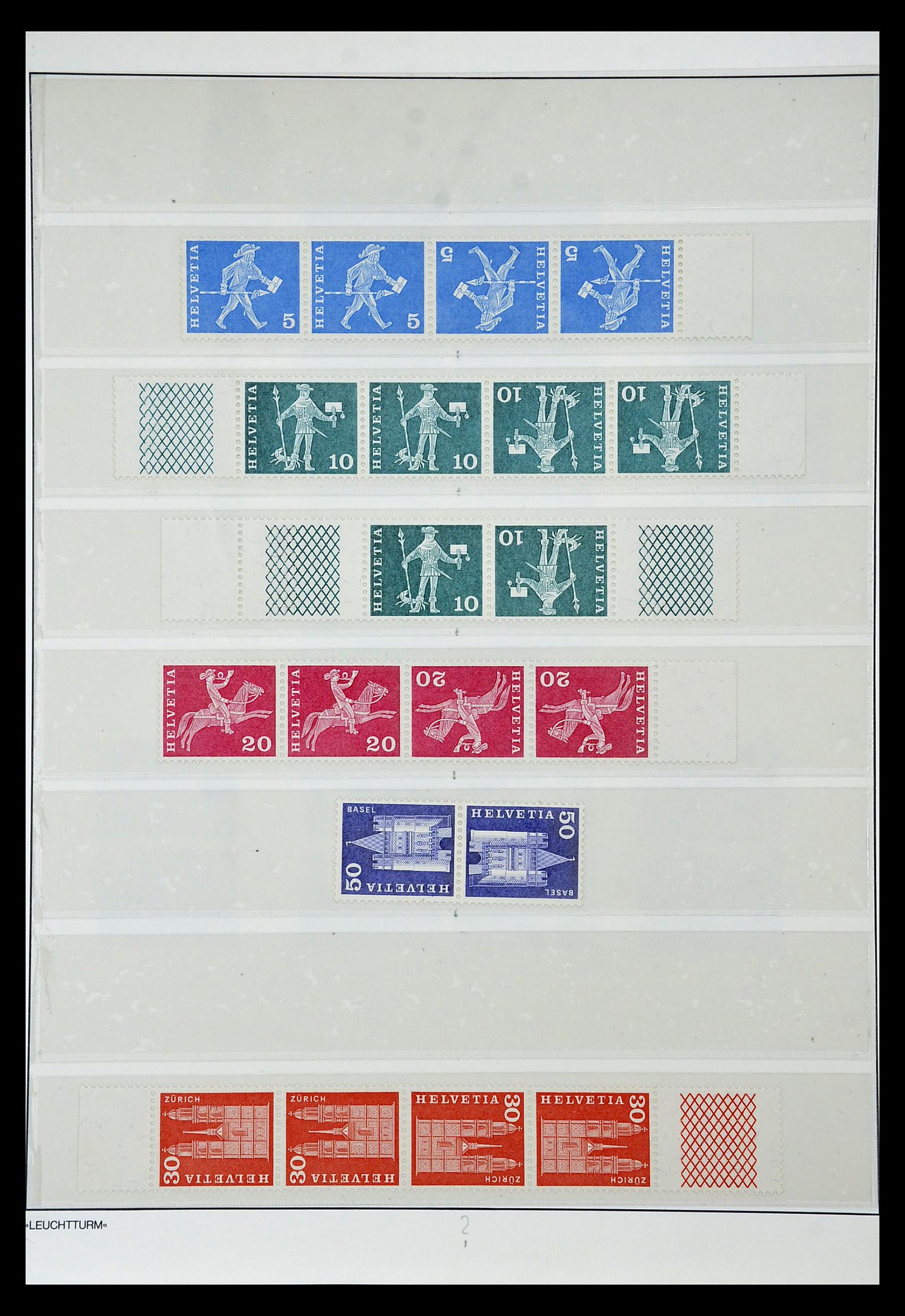 35002 019 - Stamp Collection 35002 Switzerland combinations 1910-1980.