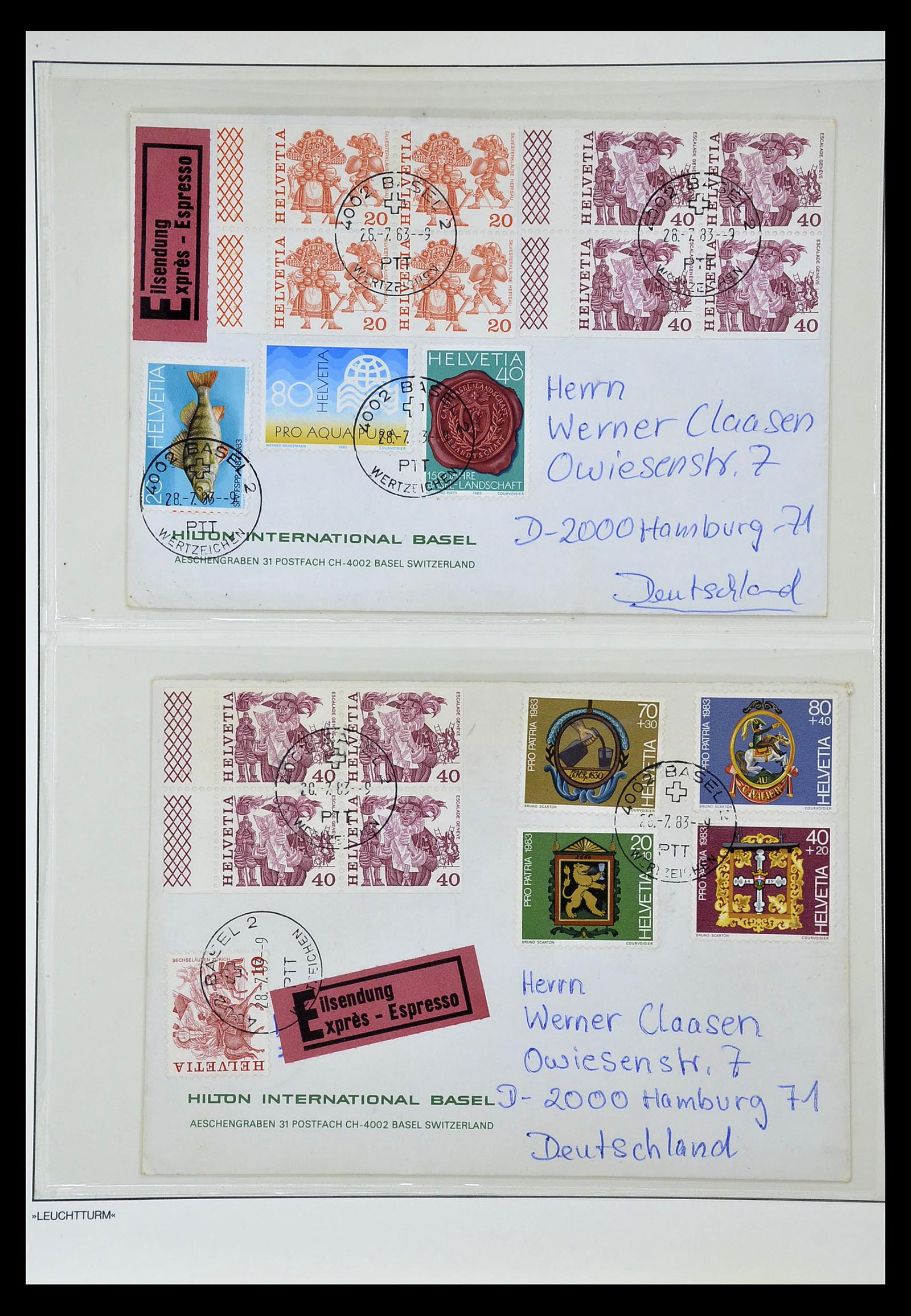 35002 024 - Stamp Collection 35002 Switzerland combinations 1910-1980.