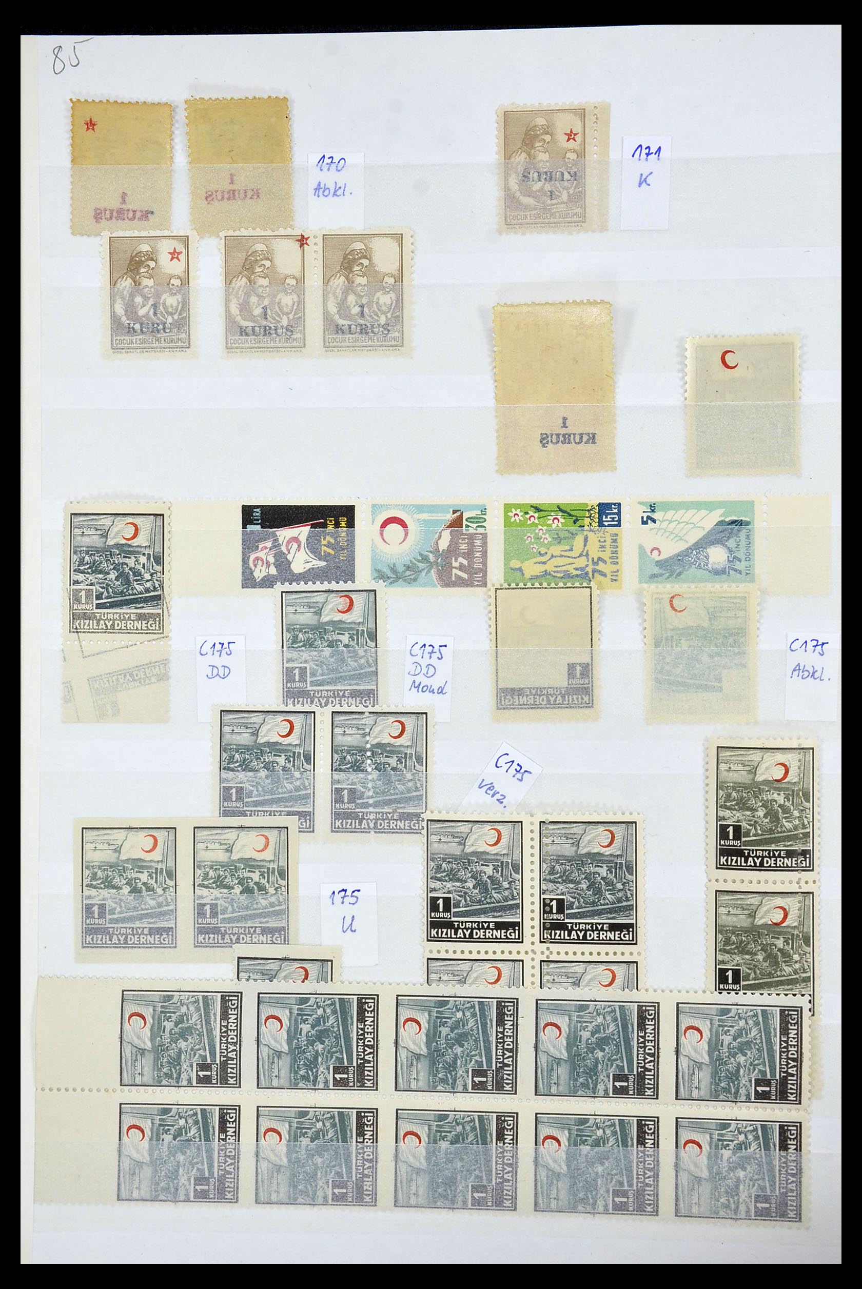 35004 006 - Postzegelverzameling 35004 Turkije variëteiten 1927-1957.