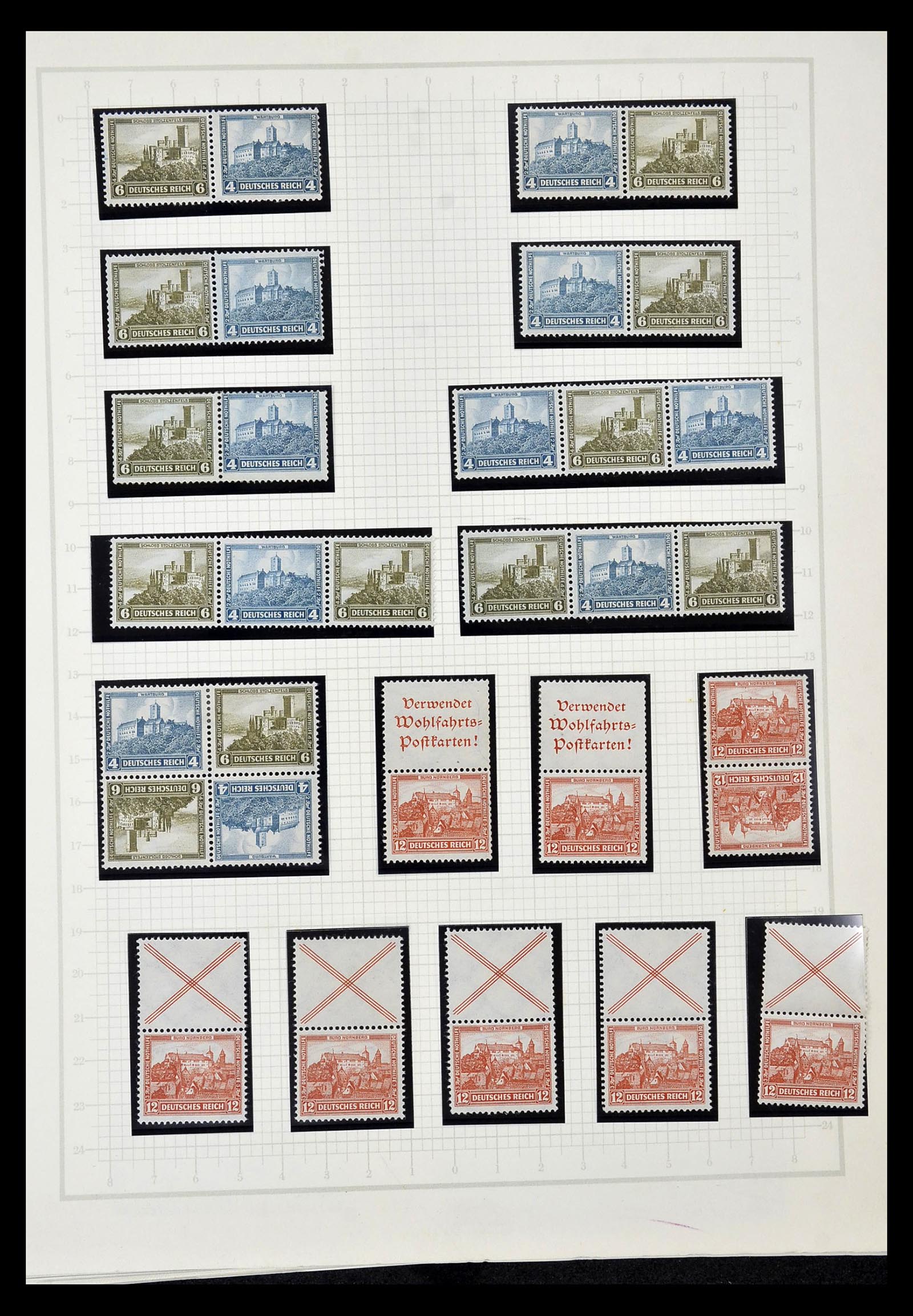 35015 002 - Postzegelverzameling 35015 Duitse Rijk combinaties 1912-1942.