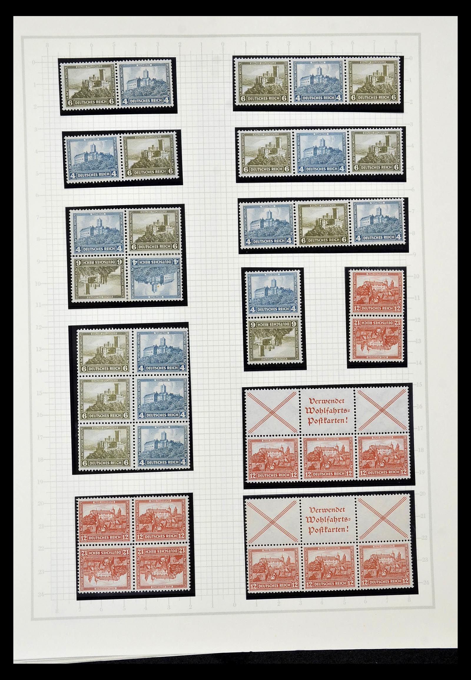35015 005 - Postzegelverzameling 35015 Duitse Rijk combinaties 1912-1942.