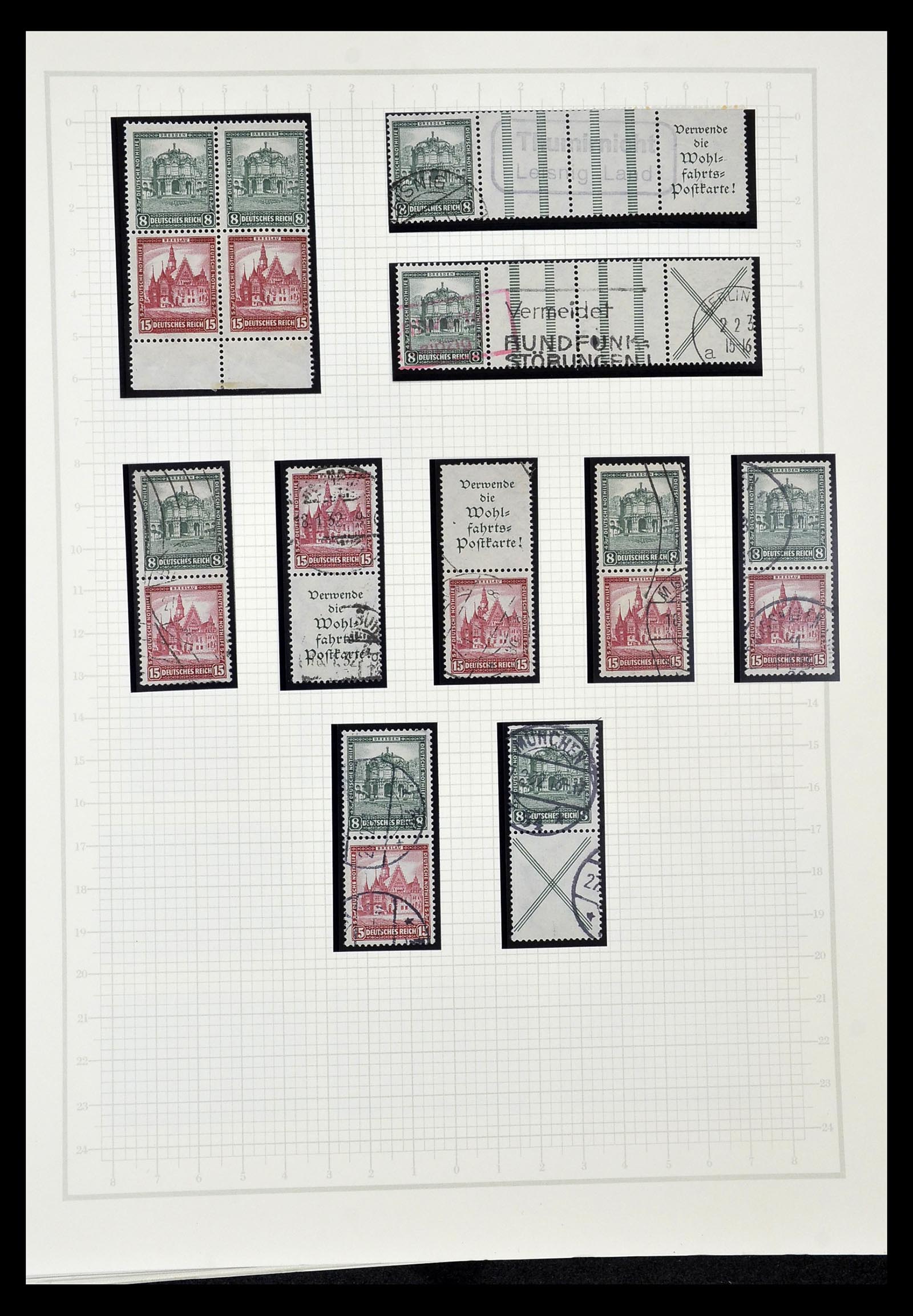35015 008 - Postzegelverzameling 35015 Duitse Rijk combinaties 1912-1942.