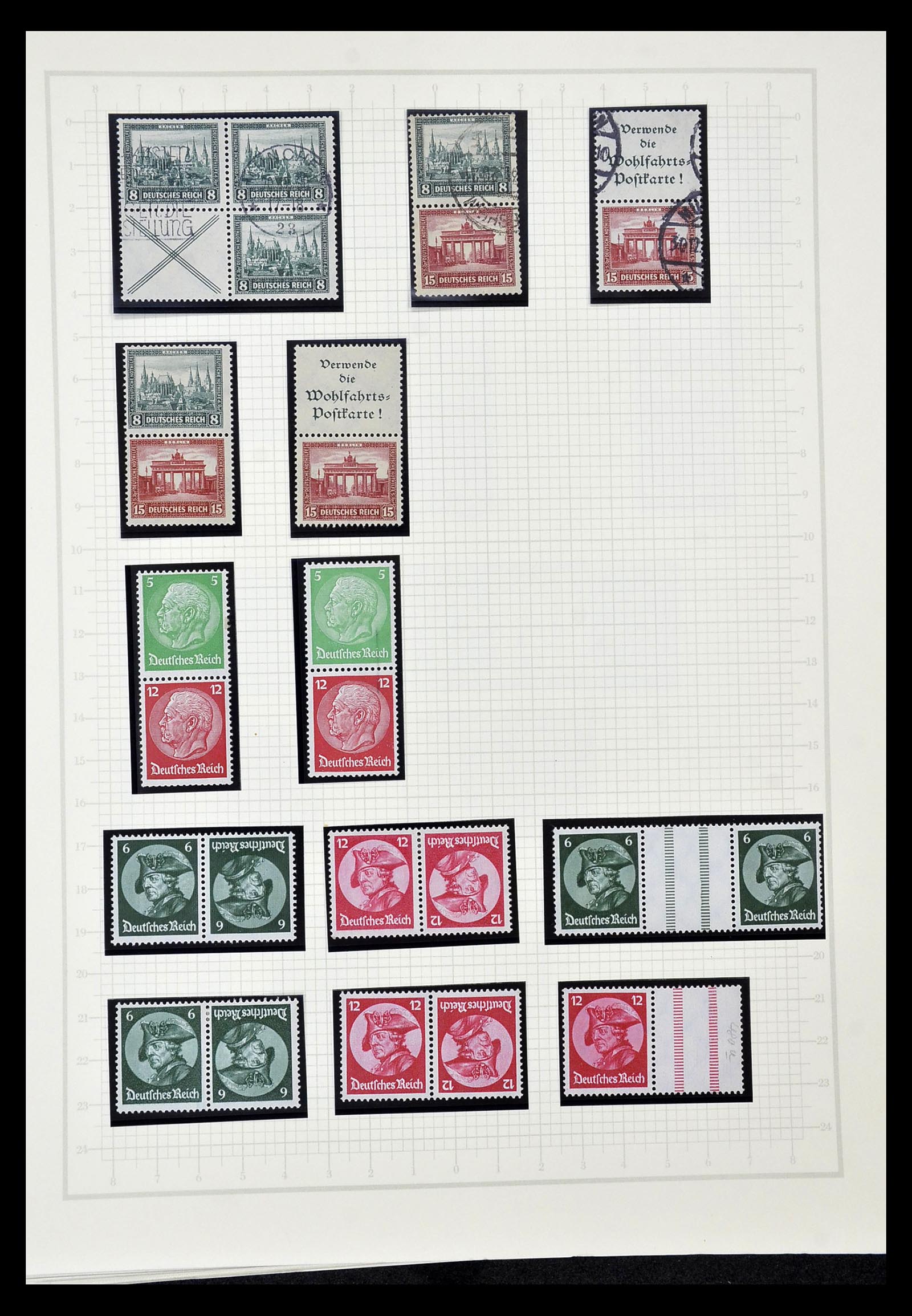 35015 009 - Postzegelverzameling 35015 Duitse Rijk combinaties 1912-1942.
