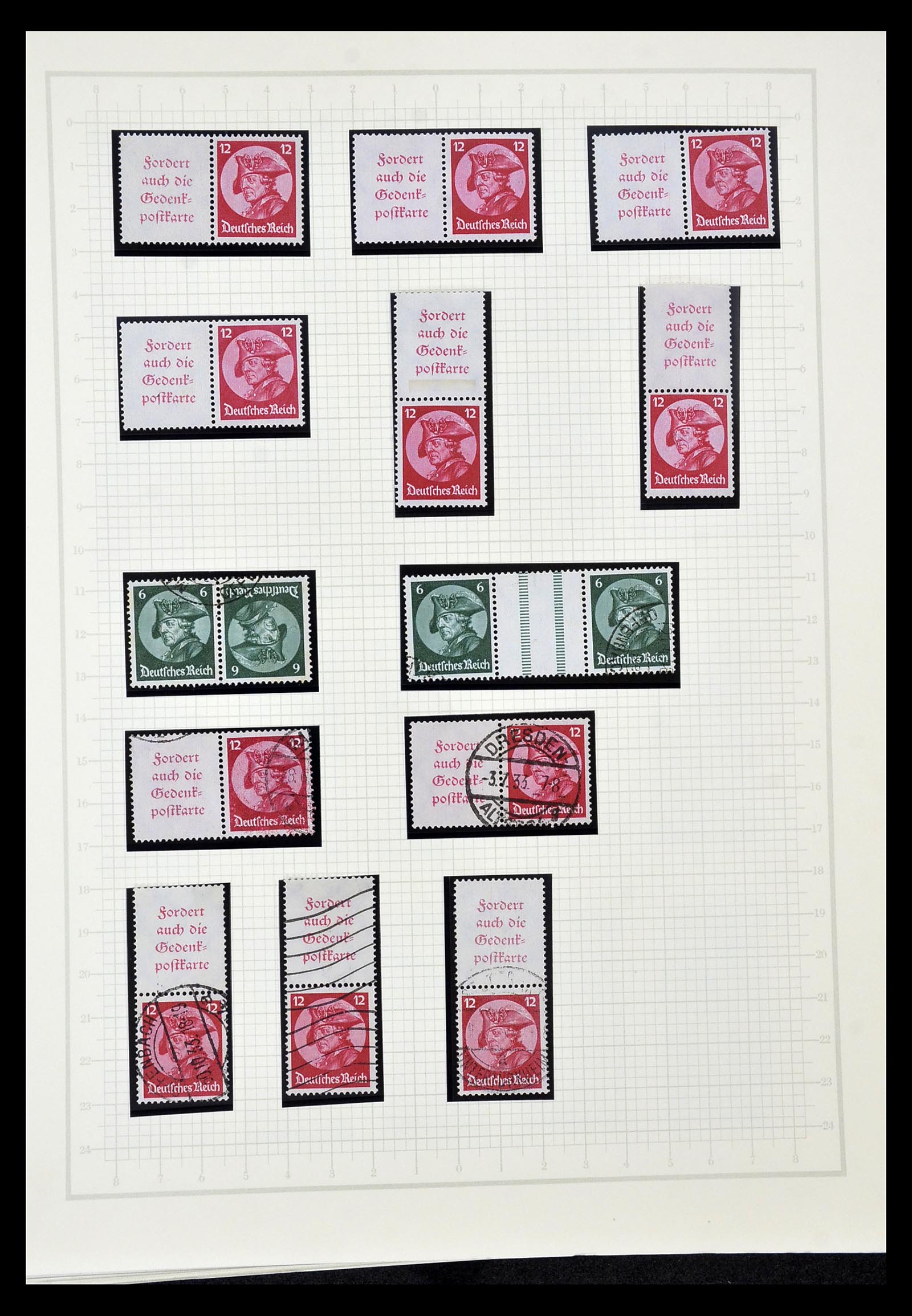 35015 010 - Postzegelverzameling 35015 Duitse Rijk combinaties 1912-1942.