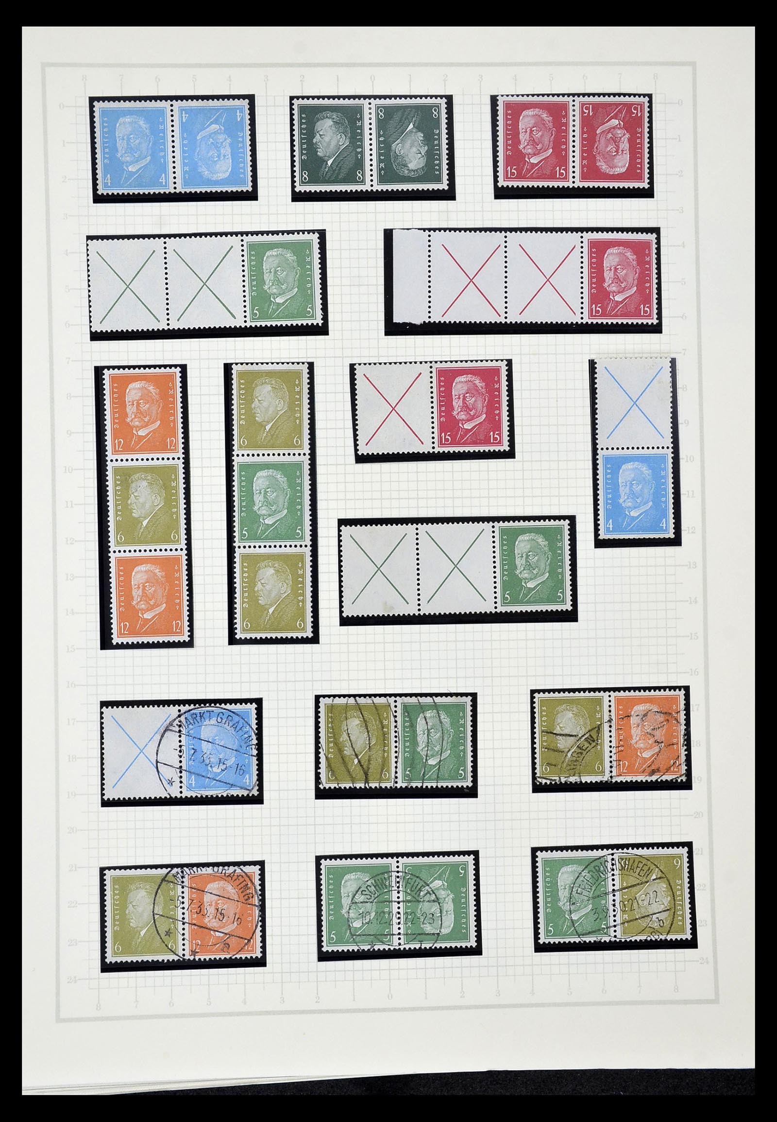35015 012 - Postzegelverzameling 35015 Duitse Rijk combinaties 1912-1942.