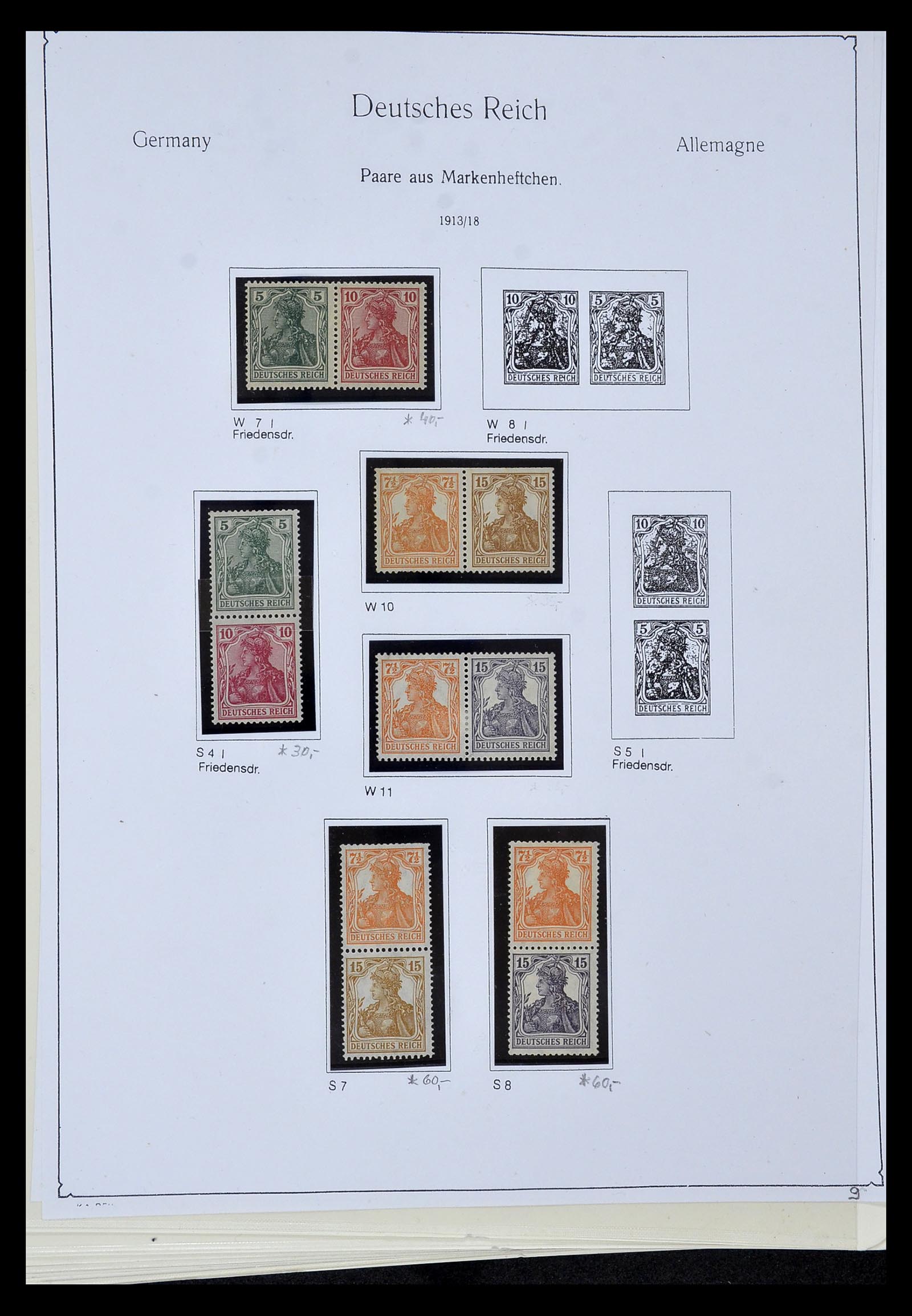 35015 017 - Postzegelverzameling 35015 Duitse Rijk combinaties 1912-1942.