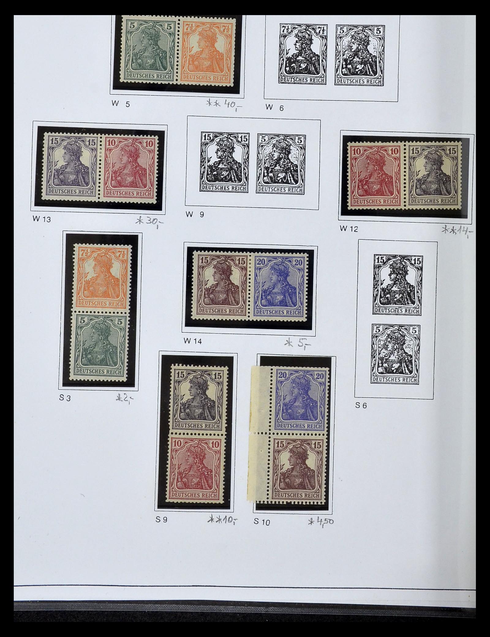35015 025 - Stamp Collection 35015 German Reich combinations 1912-1942.