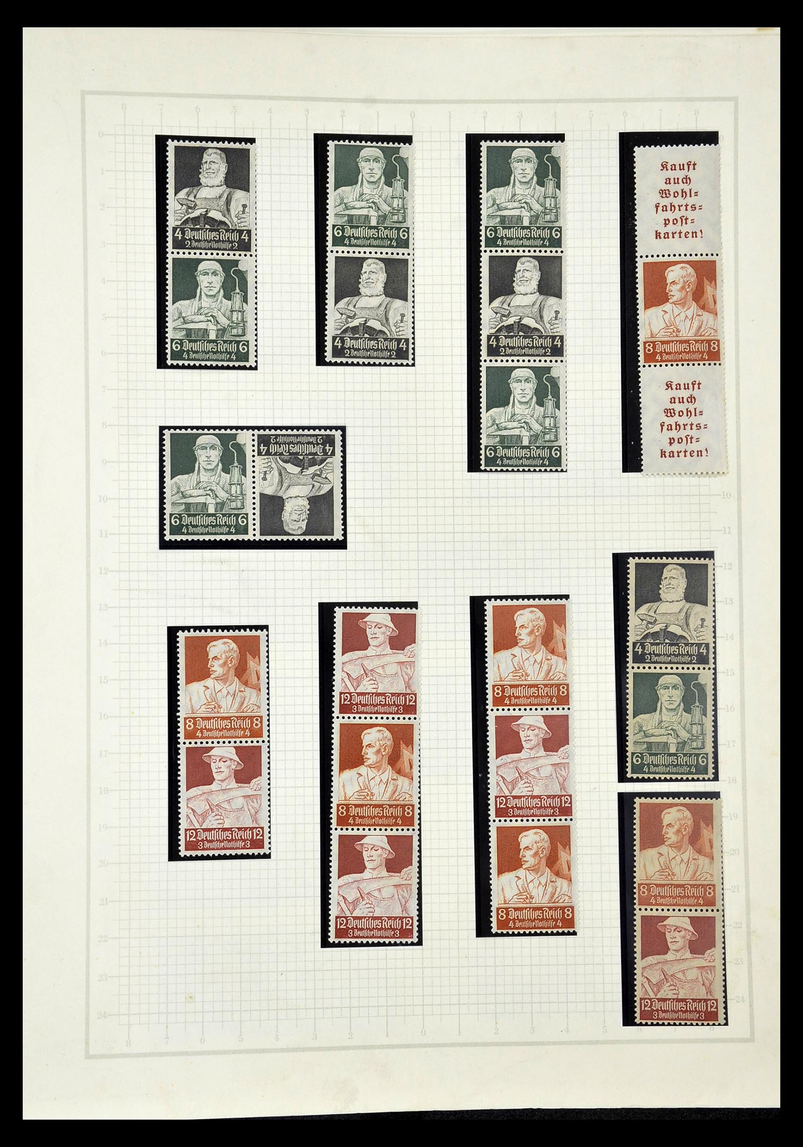 35015 044 - Stamp Collection 35015 German Reich combinations 1912-1942.