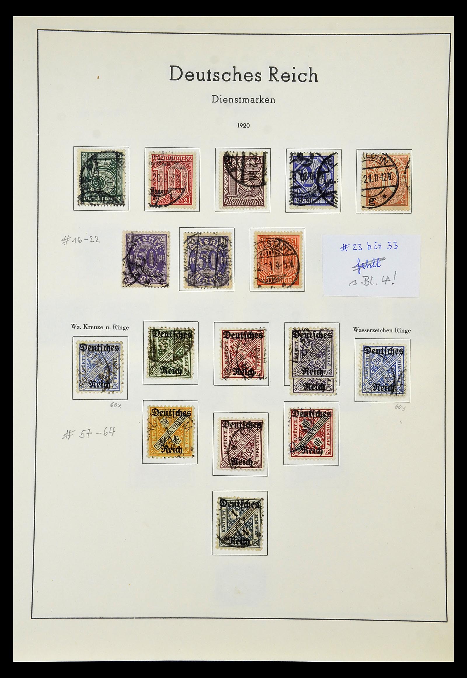 35016 010 - Postzegelverzameling 35016 Duitse Rijk dienstzegels 1903-1942.