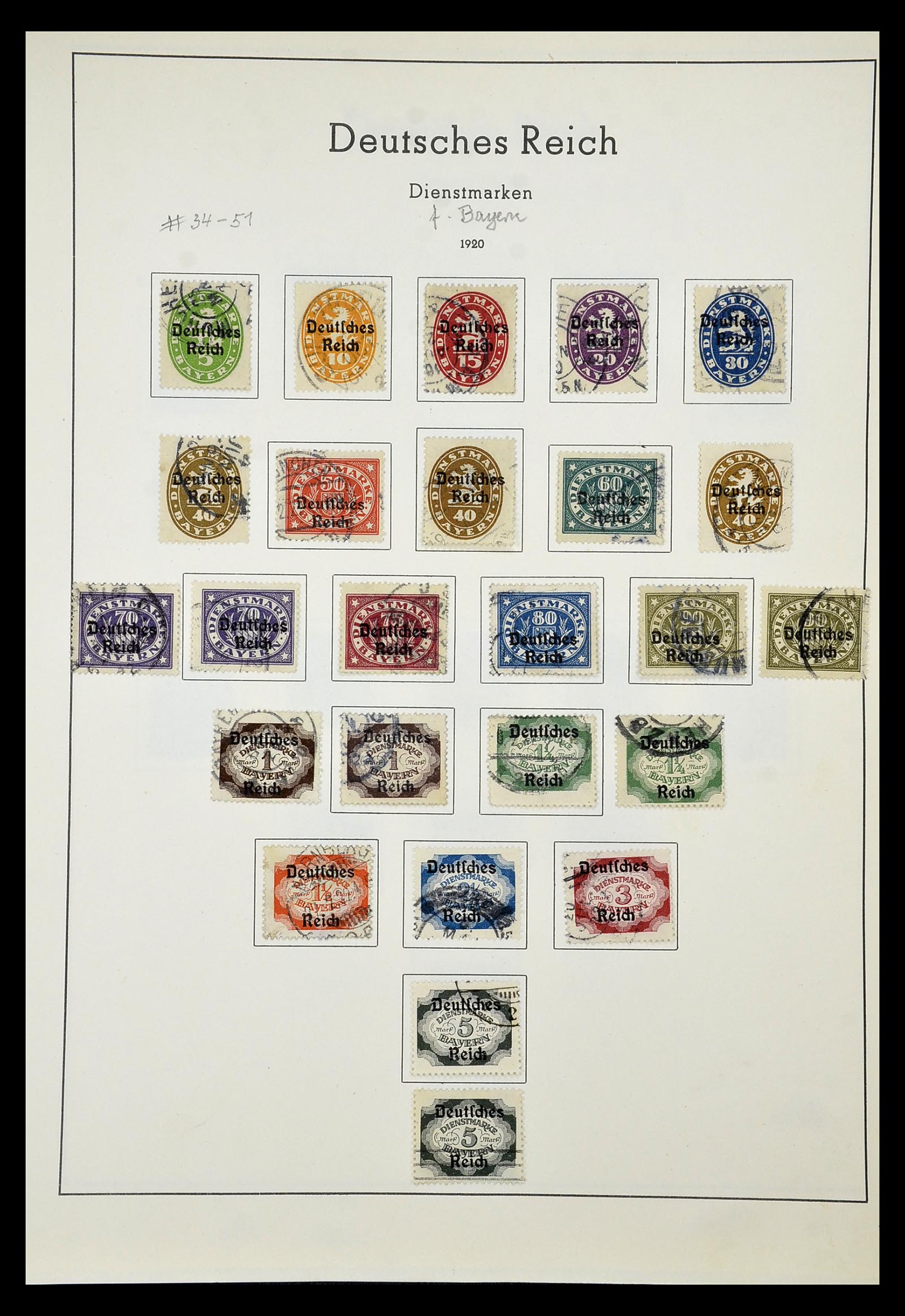 35016 011 - Postzegelverzameling 35016 Duitse Rijk dienstzegels 1903-1942.