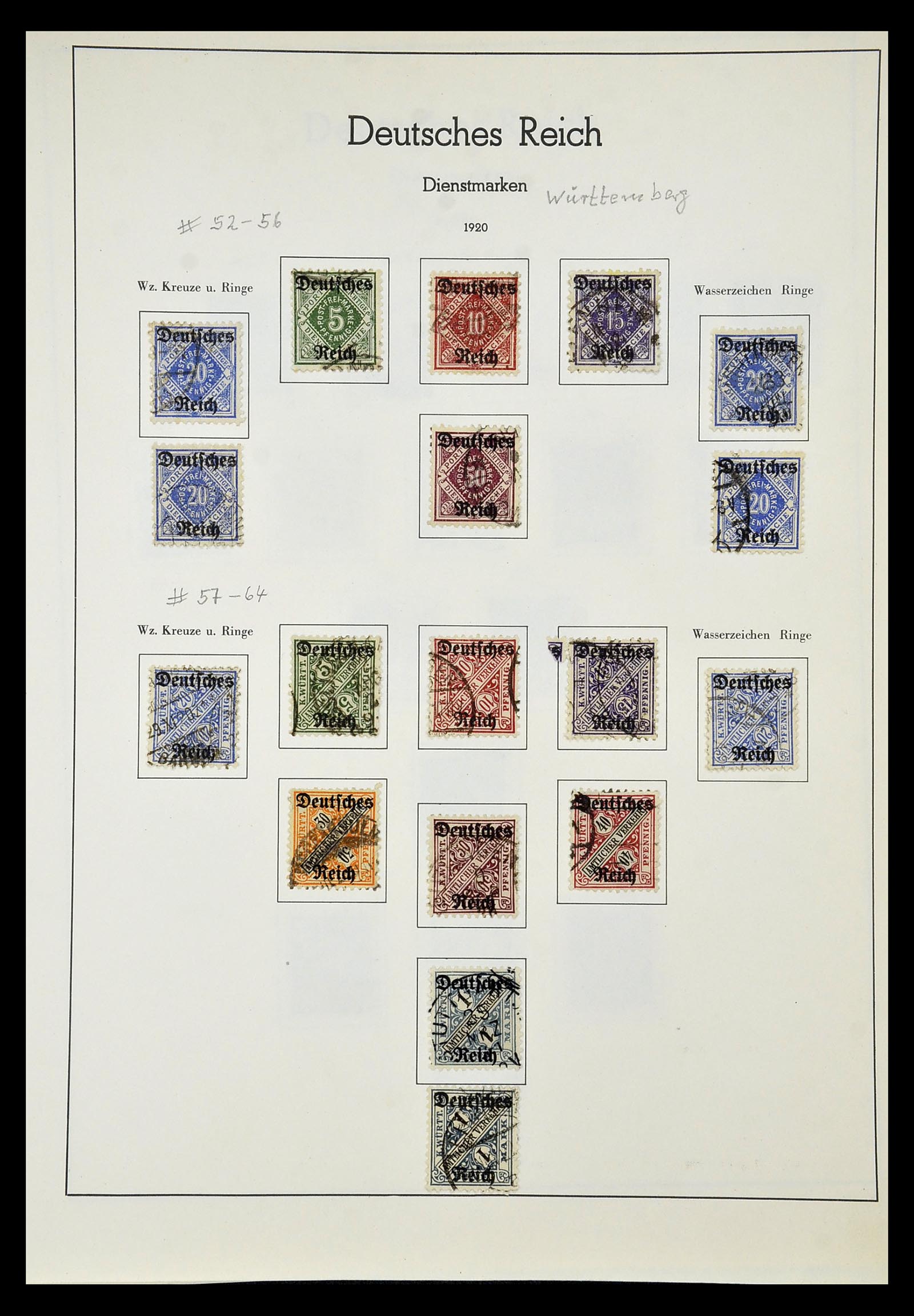 35016 012 - Postzegelverzameling 35016 Duitse Rijk dienstzegels 1903-1942.