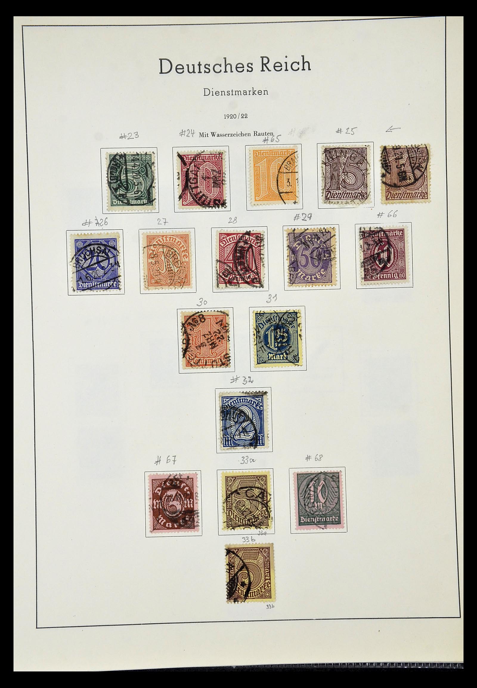 35016 013 - Stamp Collection 35016 Duitse Rijk service stamps 1903-1942.